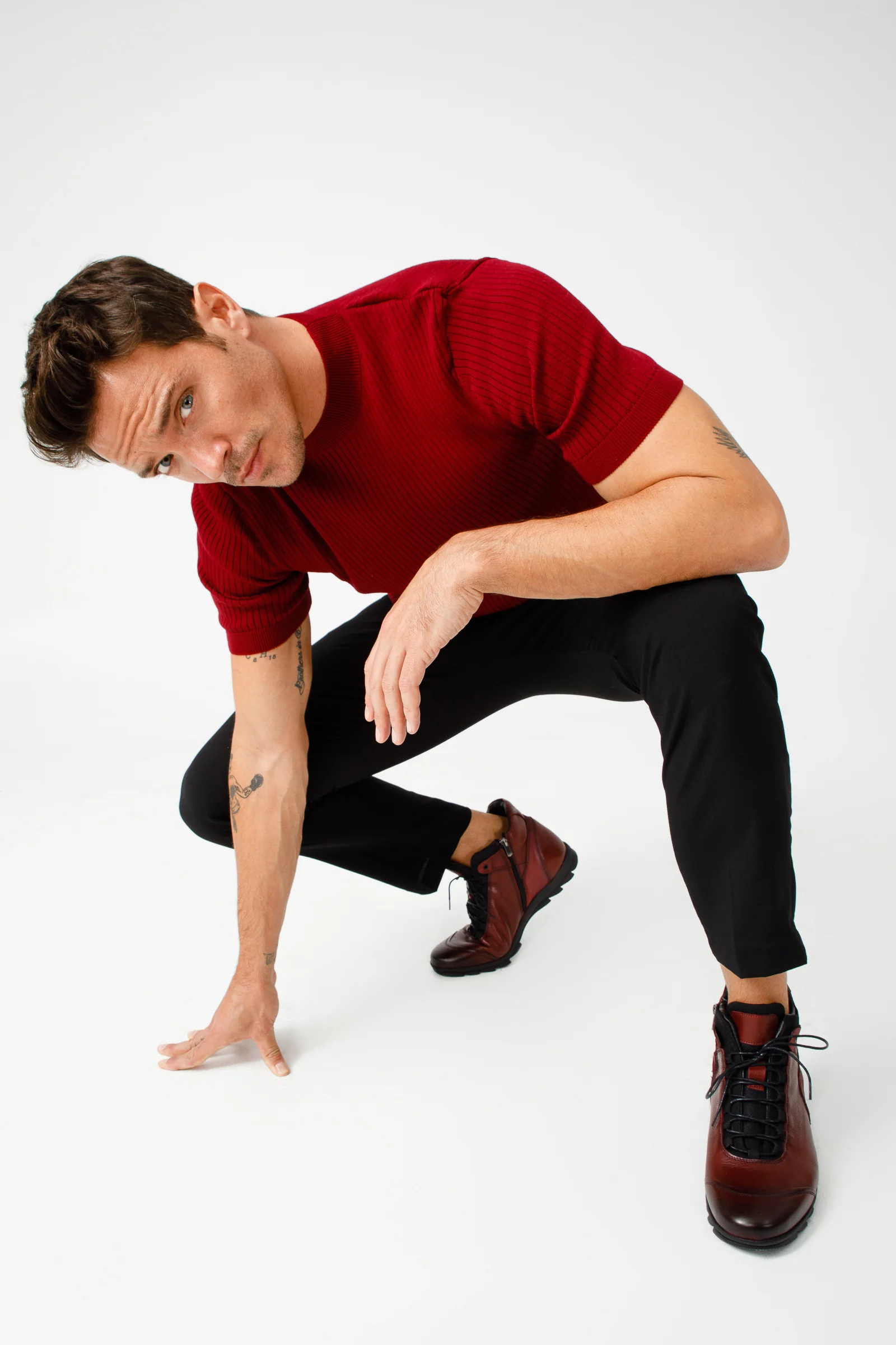 The Houston Leather Burgundy Lace-Up Casual Men Boot with a Zipper - Image 10
