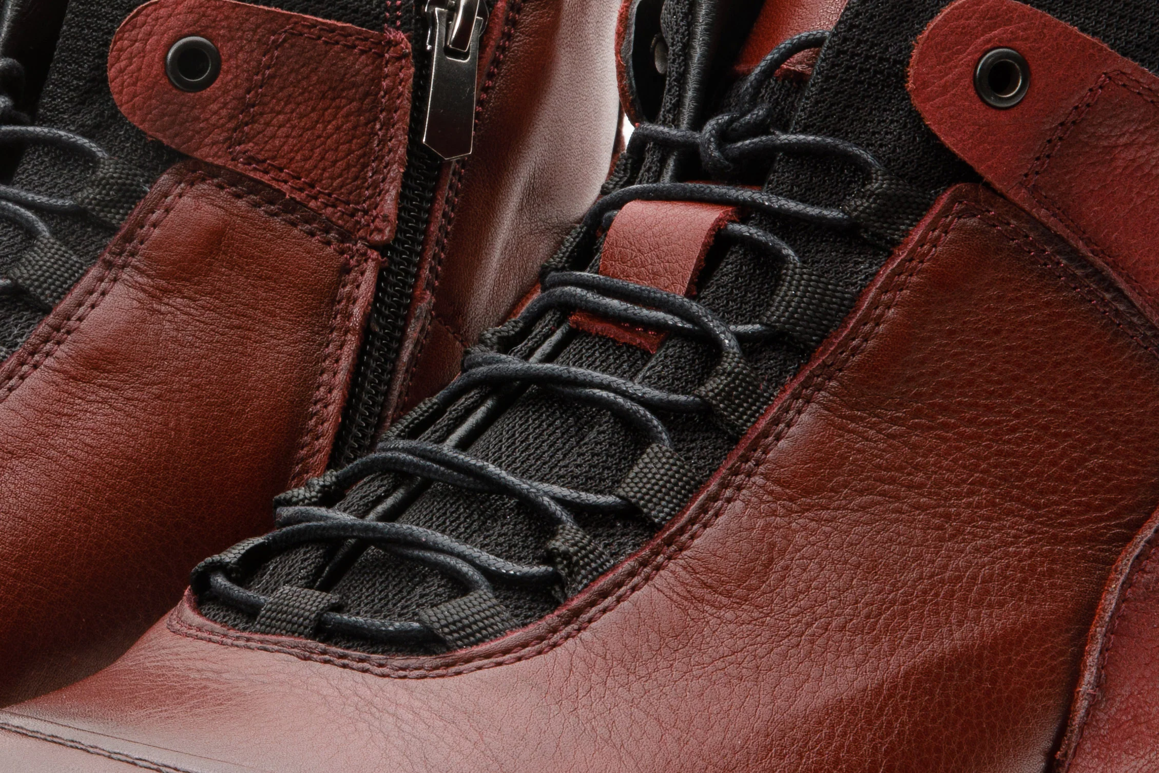 The Houston Leather Burgundy Lace-Up Casual Men Boot with a Zipper - Image 5