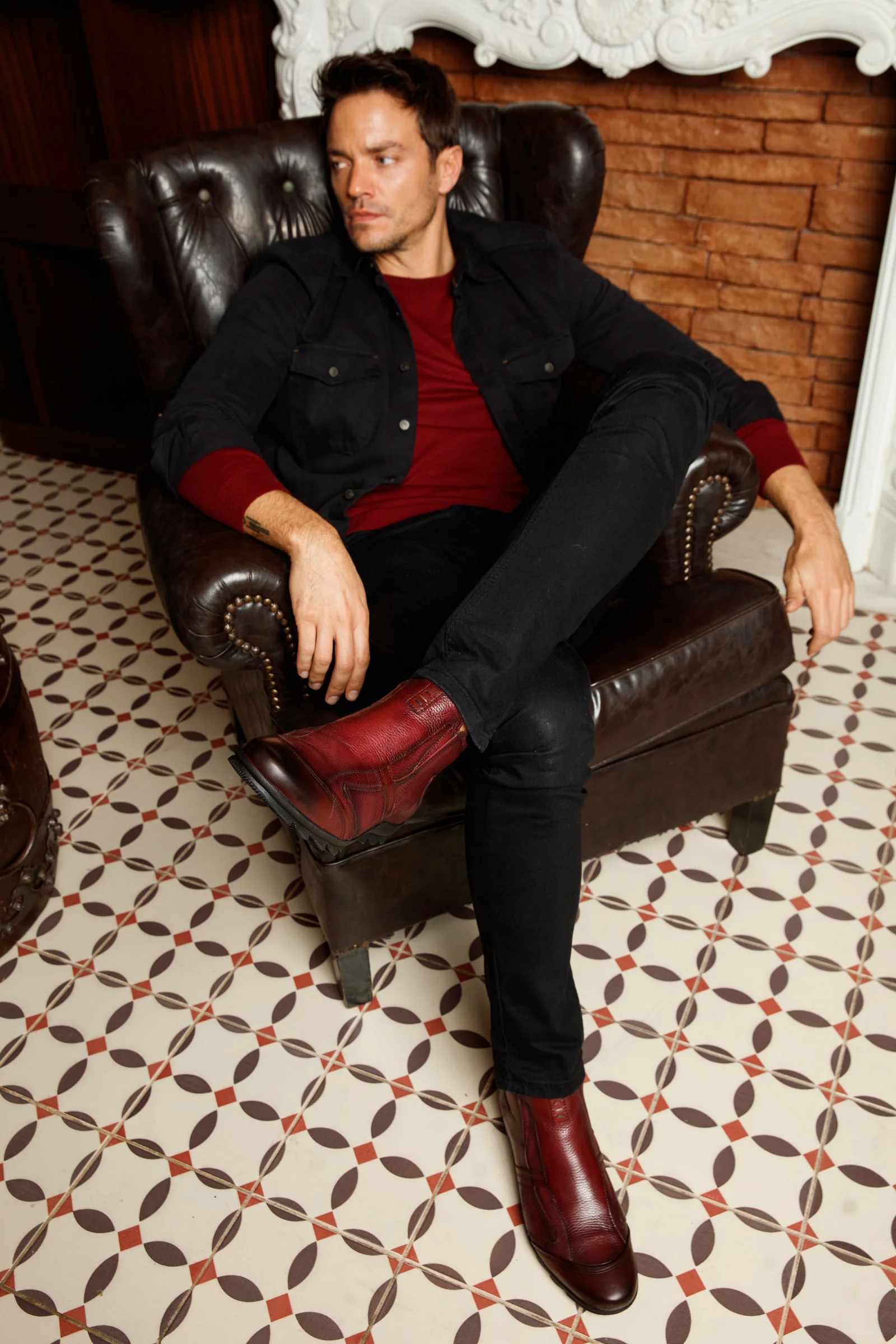 The Montreal Burgundy Leather Casual Zip-Up Ankle Men Boot - Image 12