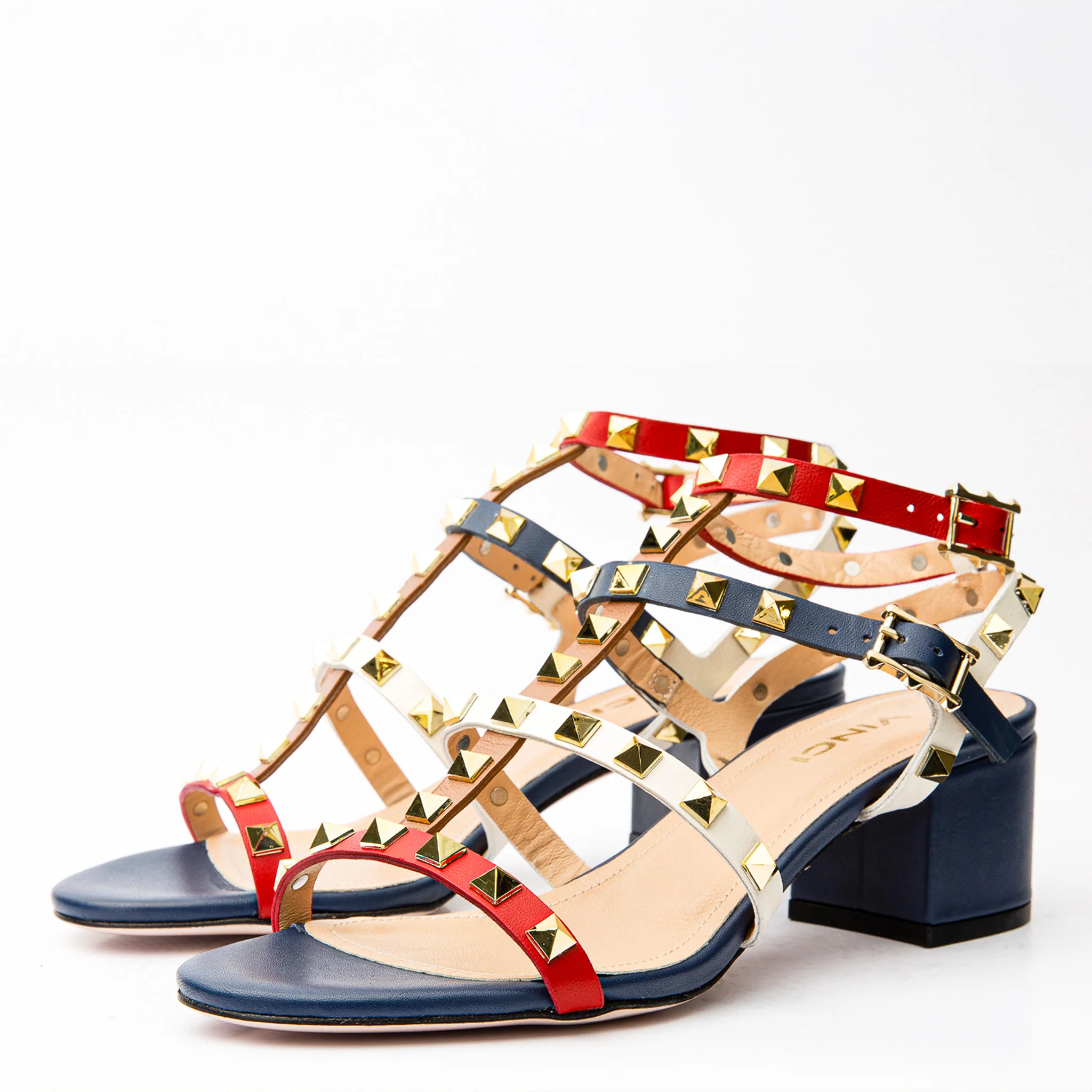 The Nejapa Multicolor Multi Strap Leather Women Sandal - Image 3