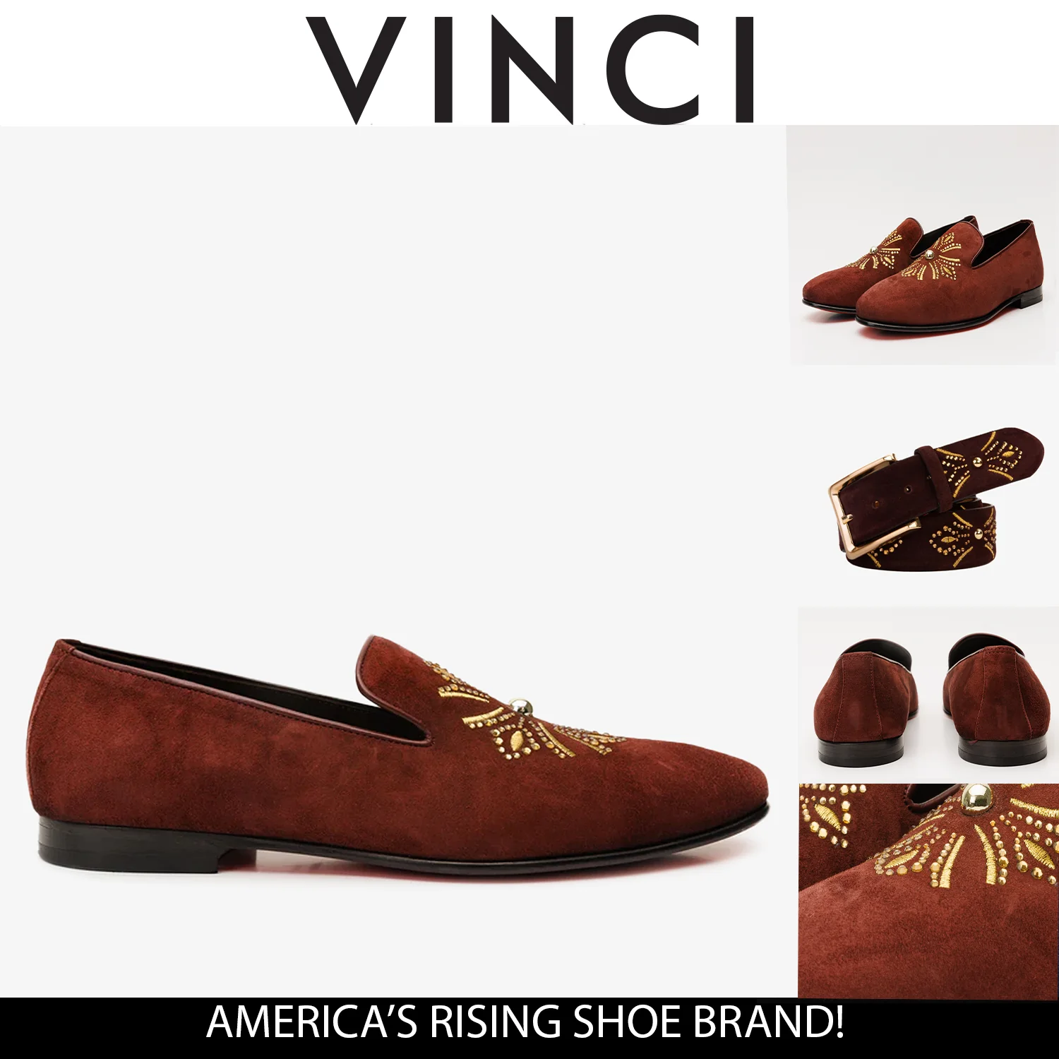 The Lazio Shoe Burgundy Suede Slip-on Loafer Men Shoe - Image 5