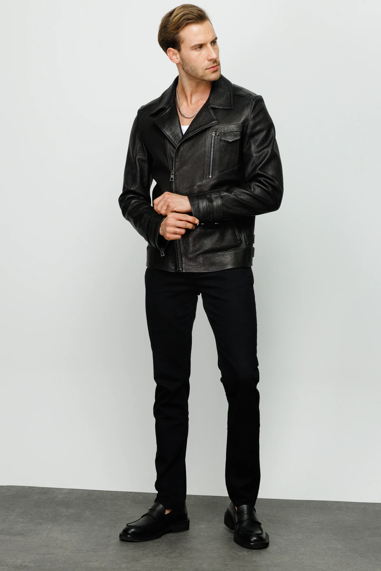 The Monola Black Leather Men Jacket - Image 2
