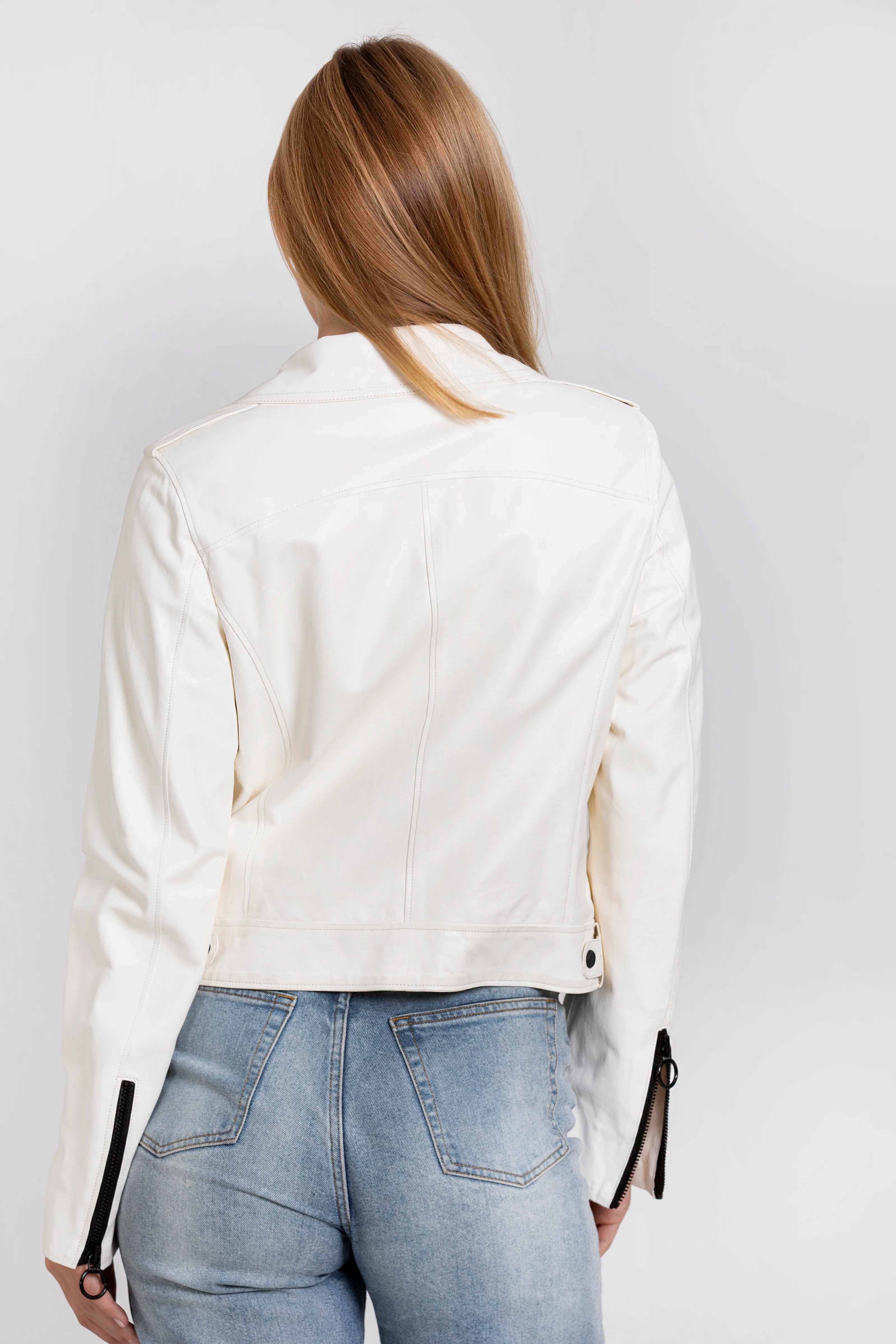 The Altona Leather White Women Jacket - Image 5