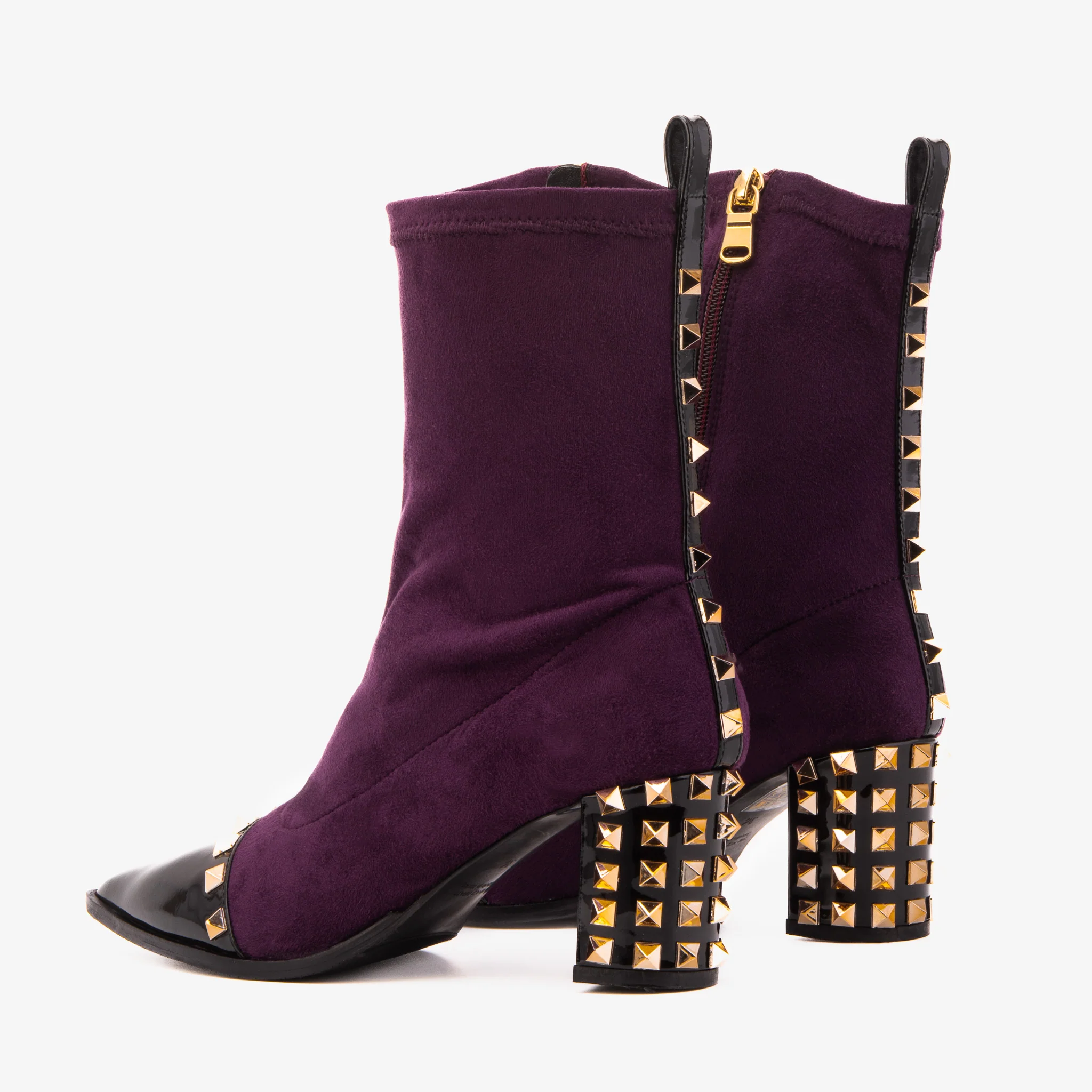 The Amethyst Studded Deep Purple Suede Leather Women’s Boot - Image 4