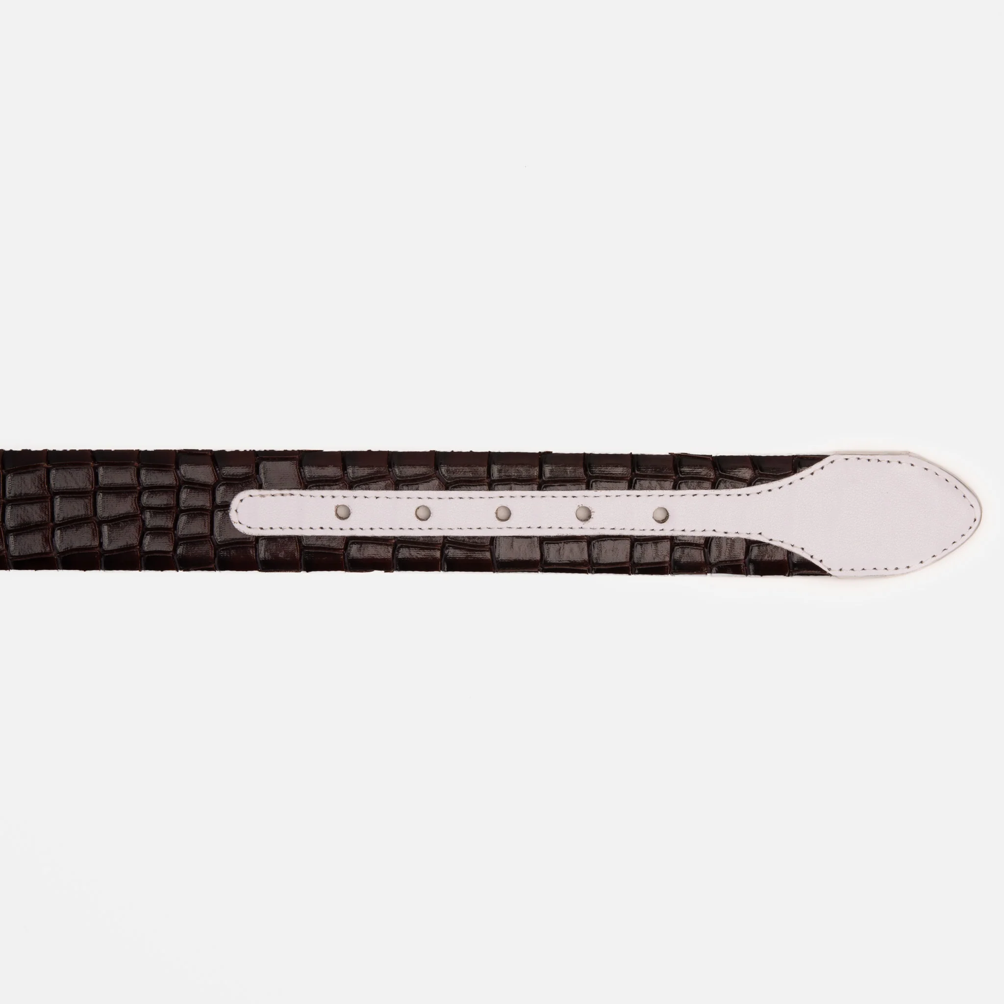 The Bellagio Brown & White Leather Belt - Image 4