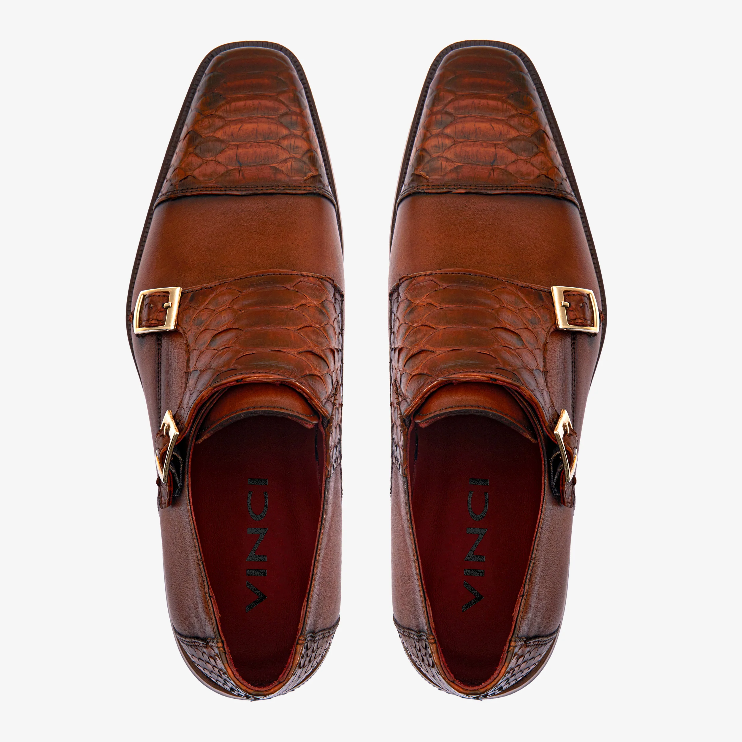 The Bishkek Tan Leather Cap Toe Double Monk Strap Men Shoe - Image 3
