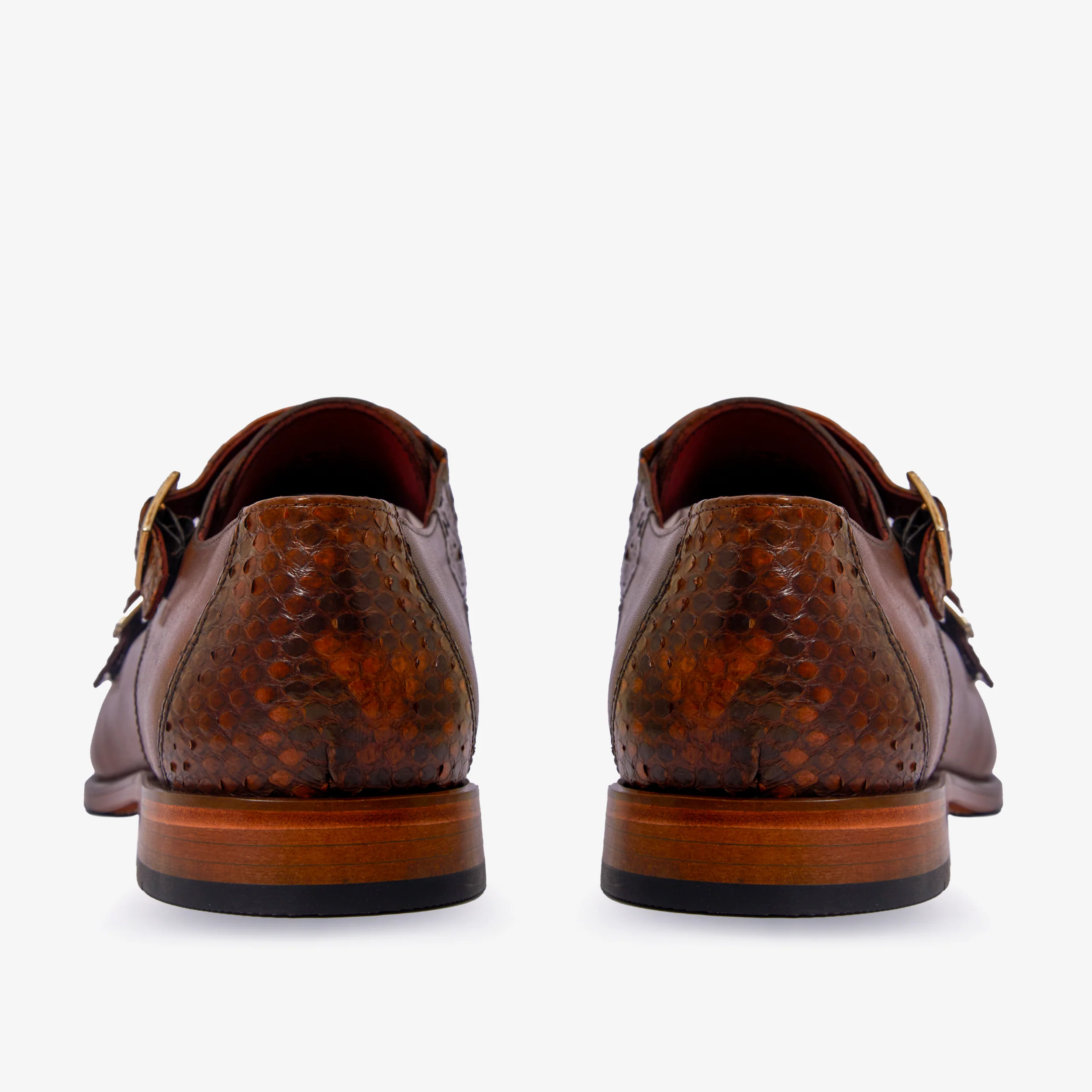 The Bishkek Tan Leather Cap Toe Double Monk Strap Men Shoe - Image 4