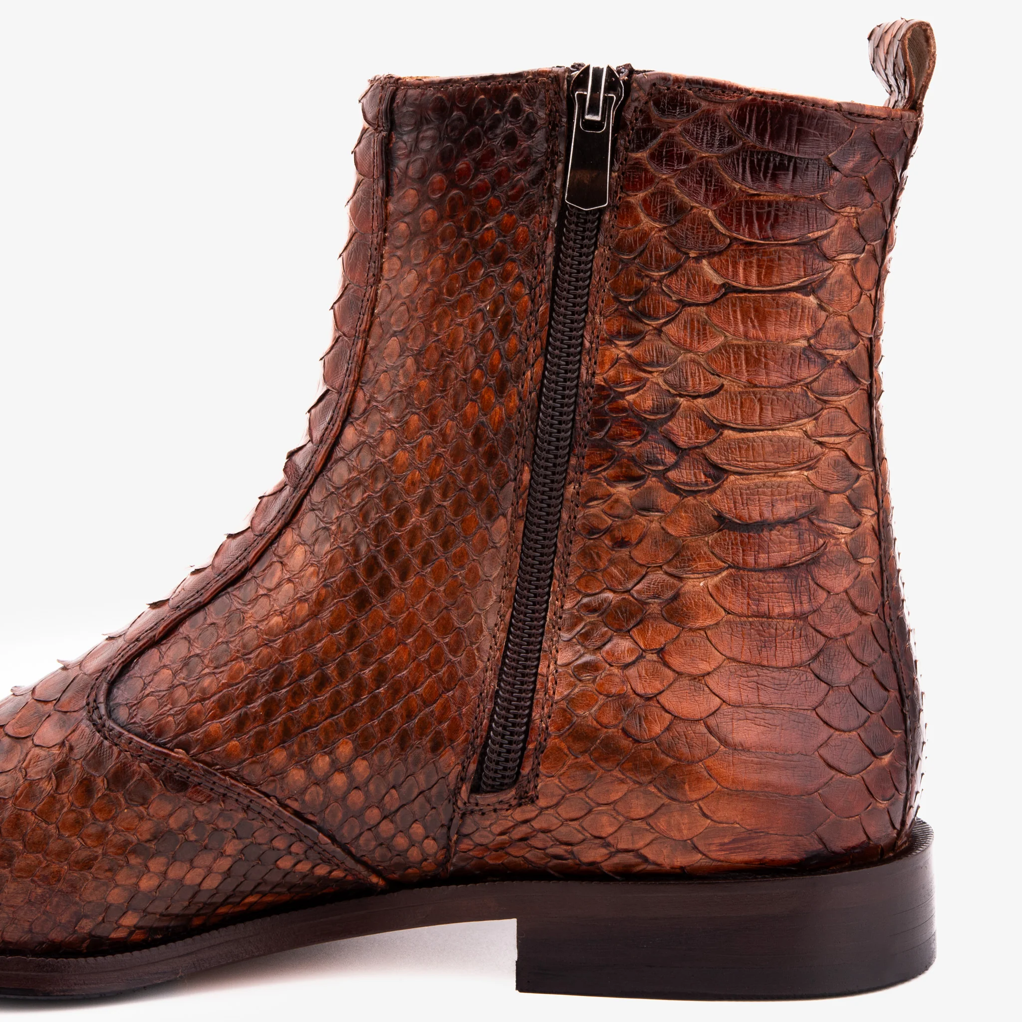 The Boss Tan Pythn Snk Zip-Up Leather Men Boot Limited Edition - Image 10