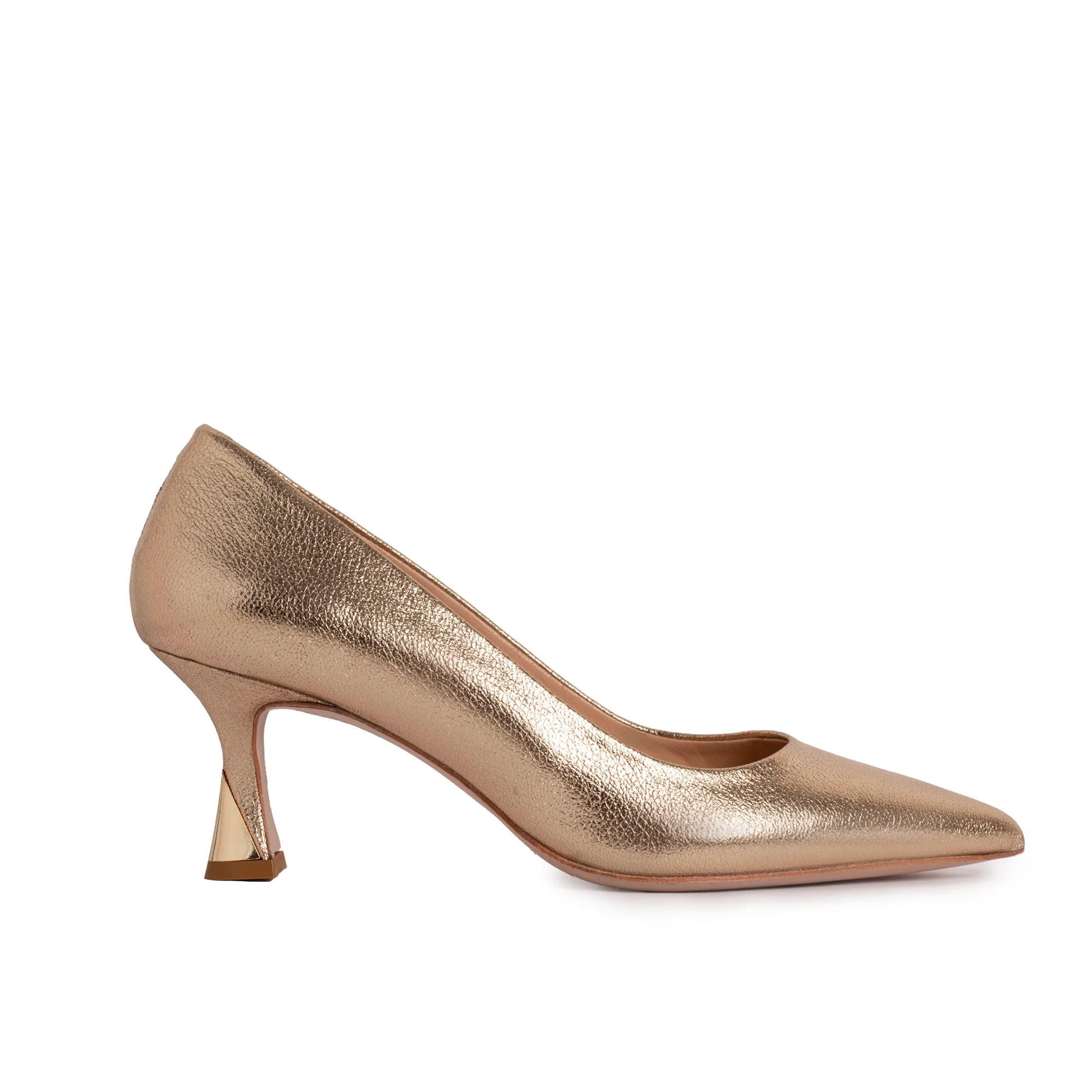 The Brunello Gold Leather Pump Women Shoe - Image 2