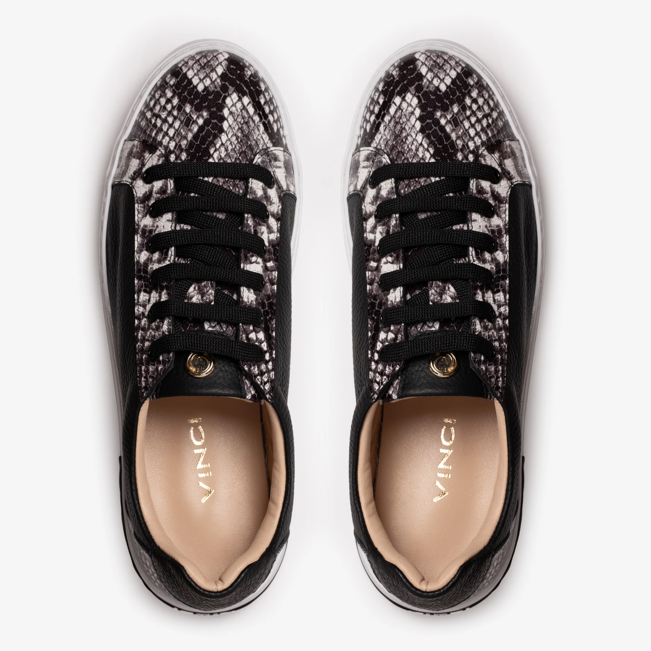 The Burano Black & White  Leather Women Sneaker - Image 5