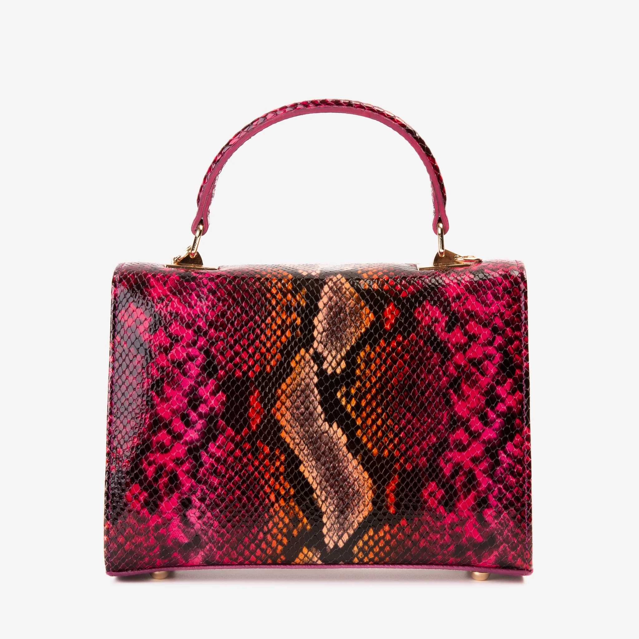 The Burano Fuchsia Leather Handbag - Image 5