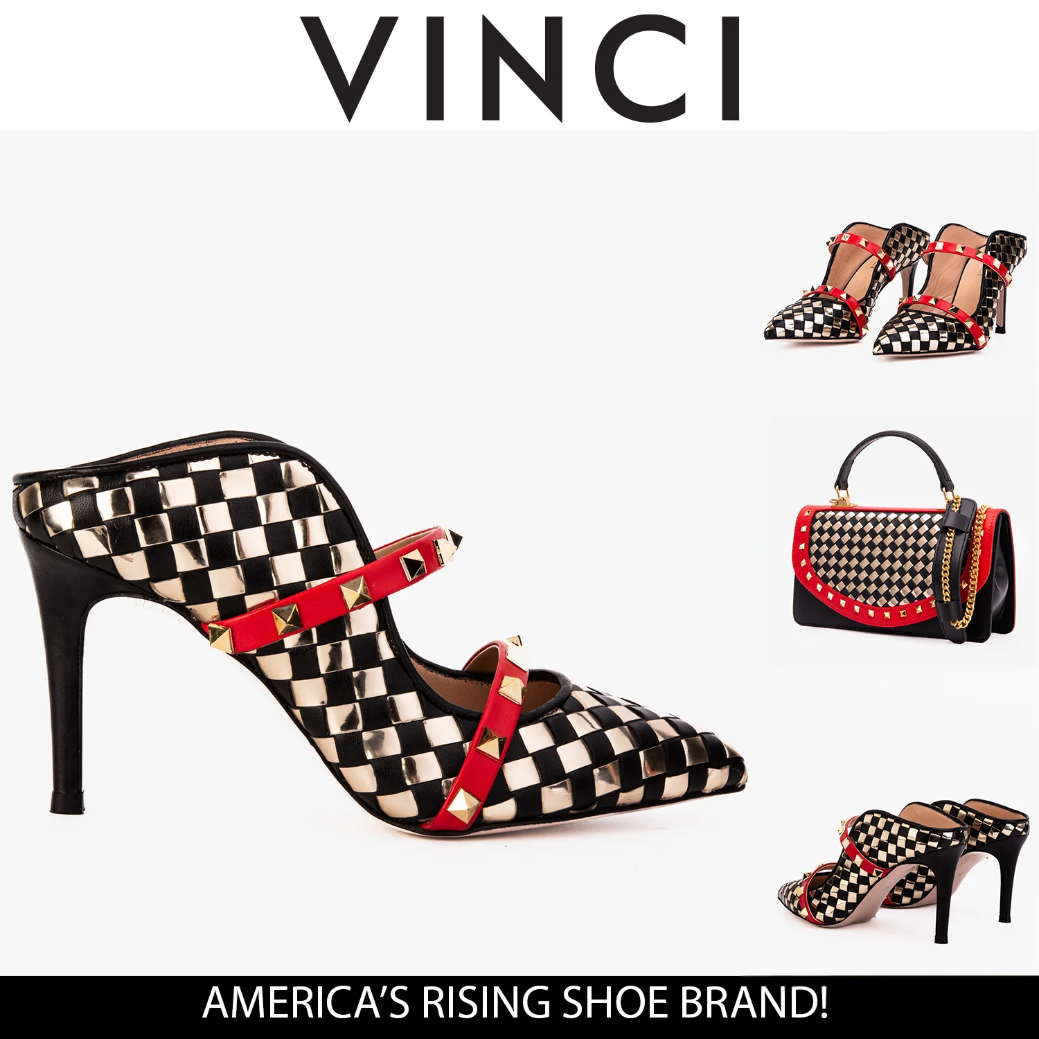 The Dosso Black Handwoven Leather Pointy Toe Women Sandal - Image 4
