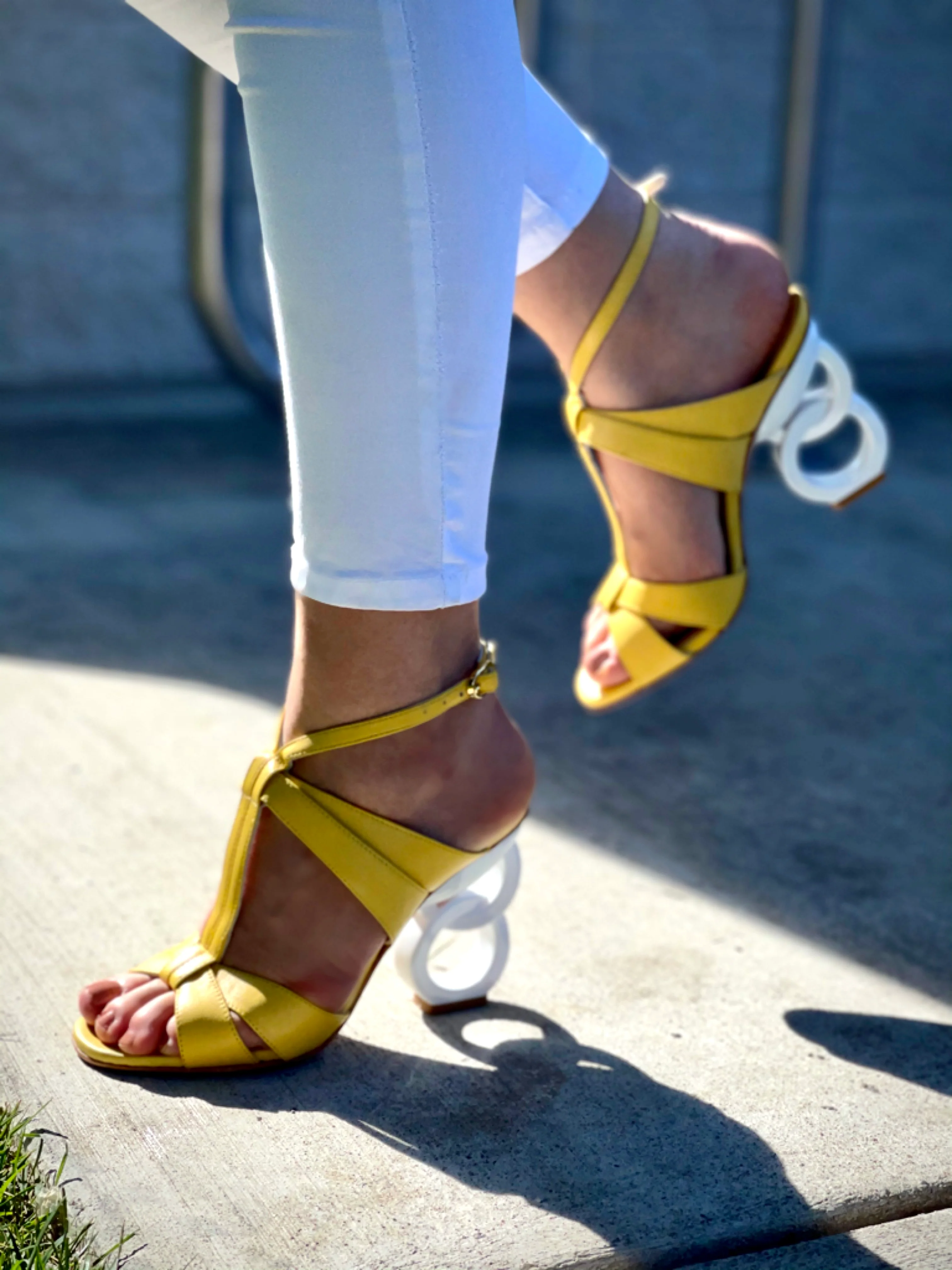 The Duffryn Yellow T-Strap Leather Women Sandal - Image 11