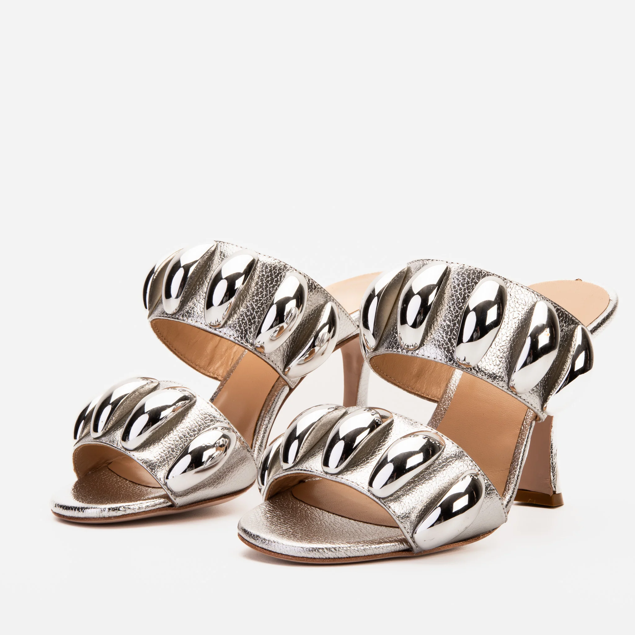 The Eclipse Silver Leather Women Sandal - Image 4
