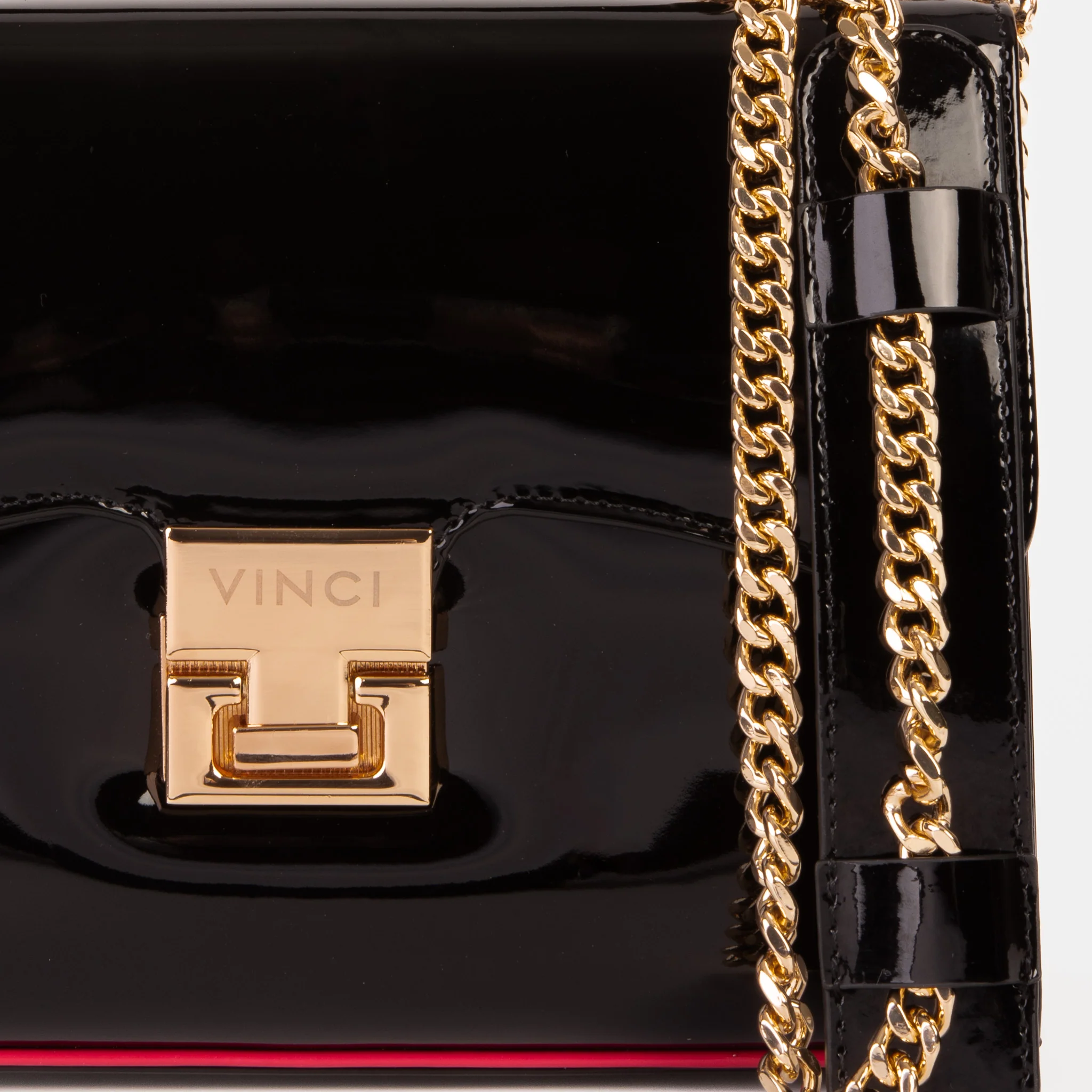 The Ege Black Patent Leather Handbag - Image 4