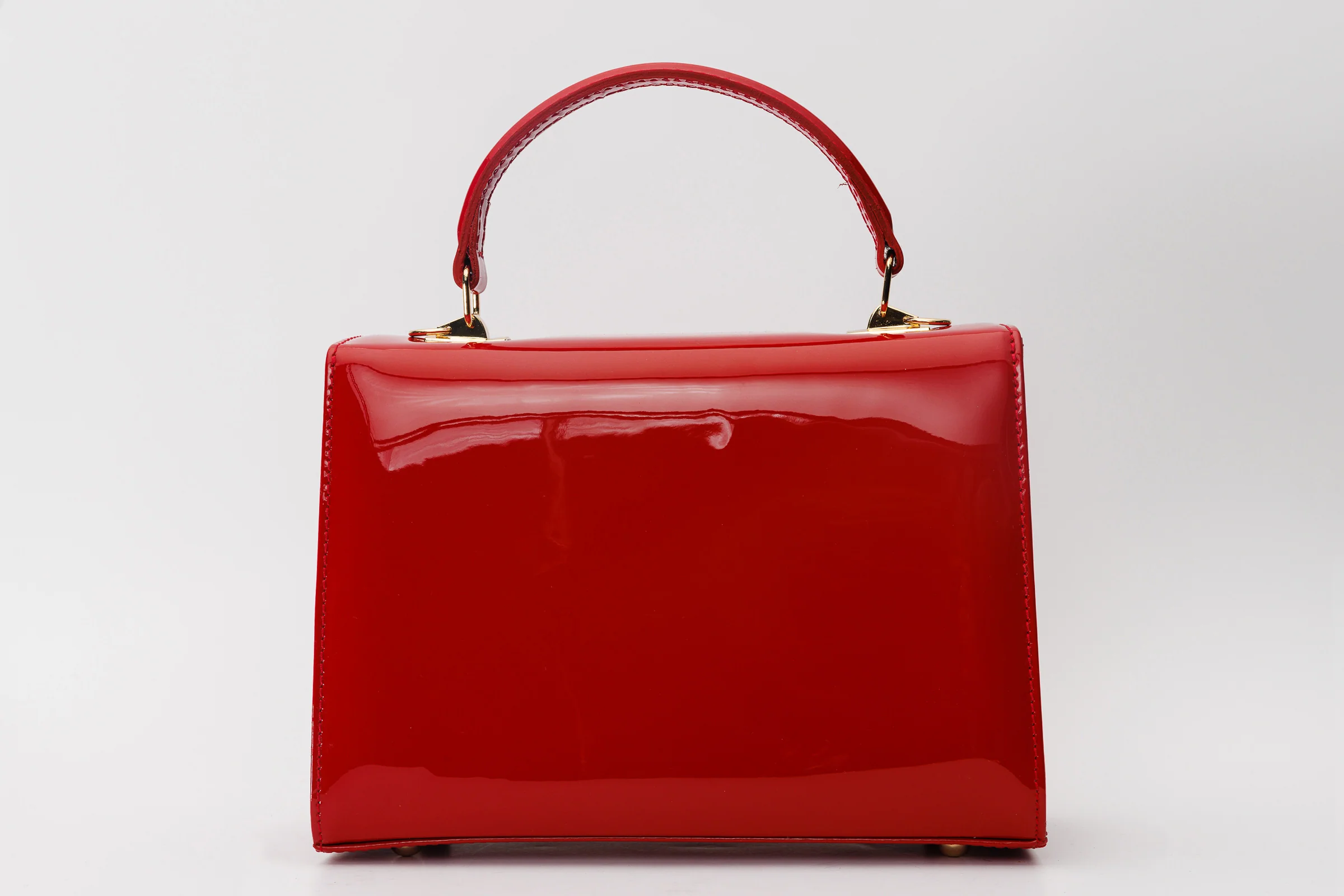 The Ege Red Patent Leather Handbag - Image 4