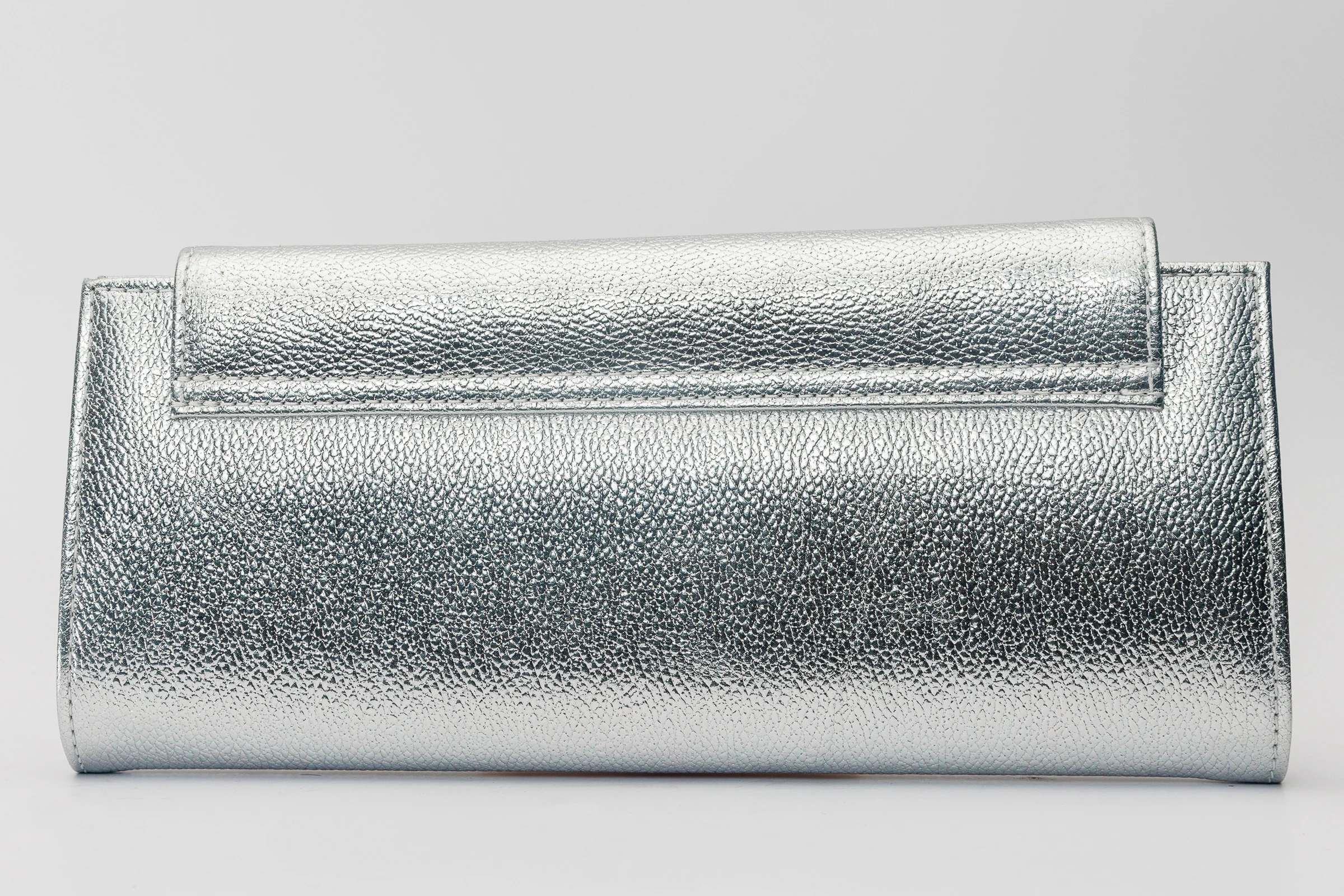 The Ege Silver Leather Clutch - Image 4