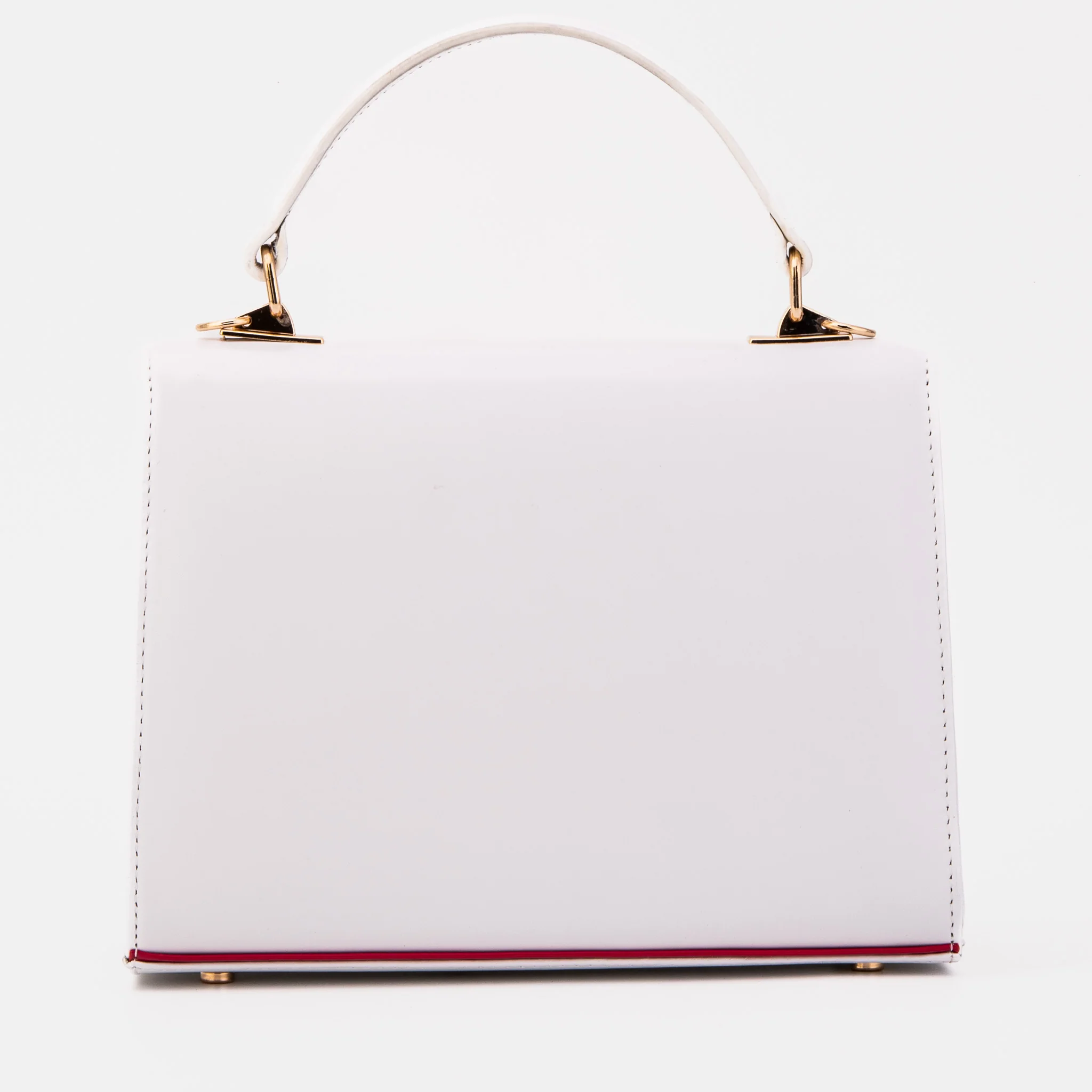 The Ege White Leather Handbag - Image 3
