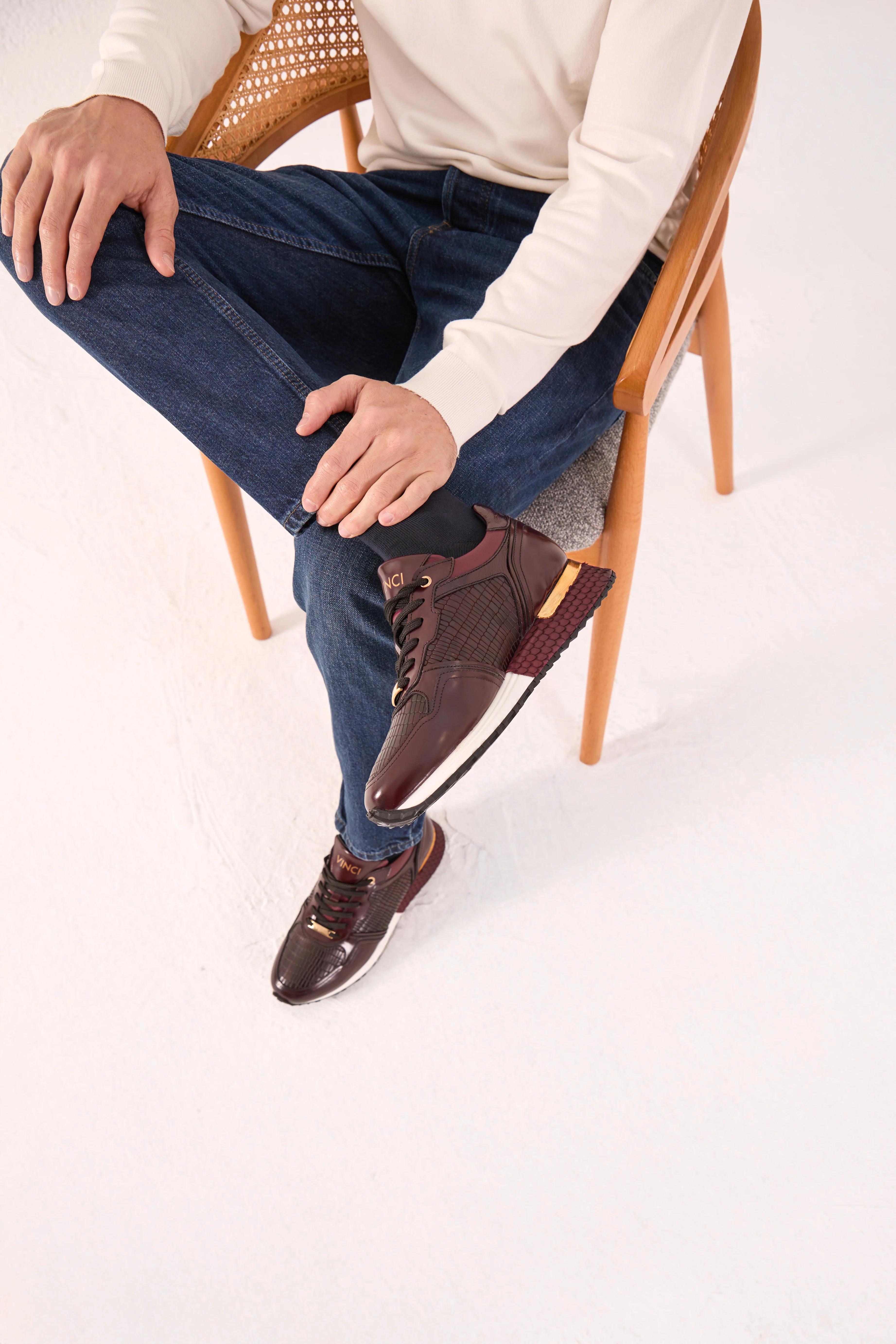 The Empire Burgundy Leather Men Sneaker - Image 13