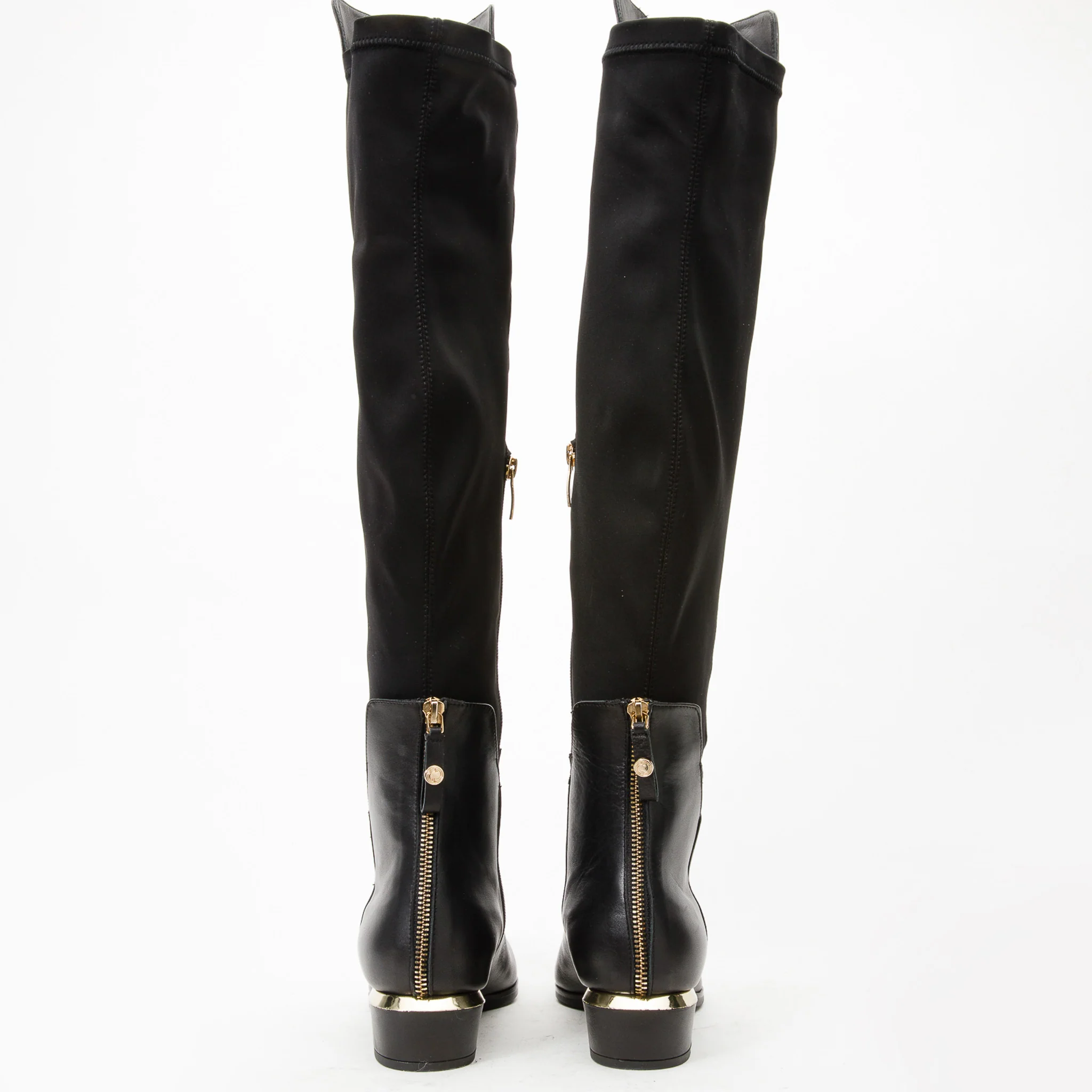 The Fairoks Black Leather Pointy Toe Knee High Women Boot - Image 5