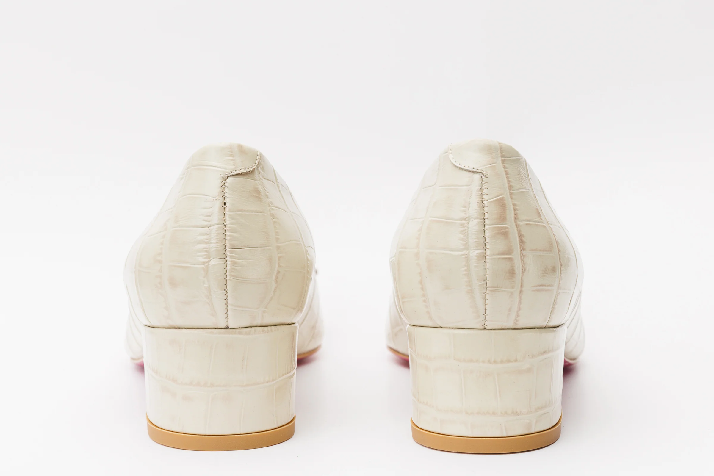 The Foggia Beige Leather Block Heel Pump Women Shoe - Image 5