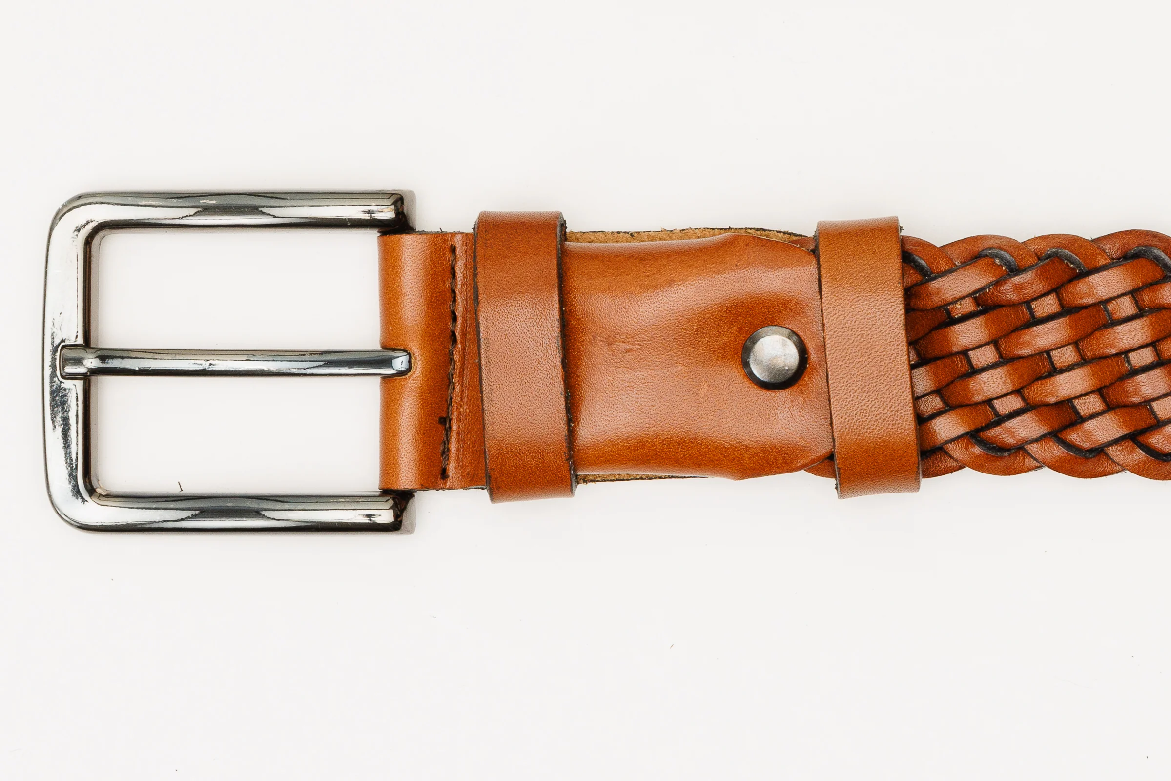 The Grand Woven Tan Color Leather Belt - Image 7