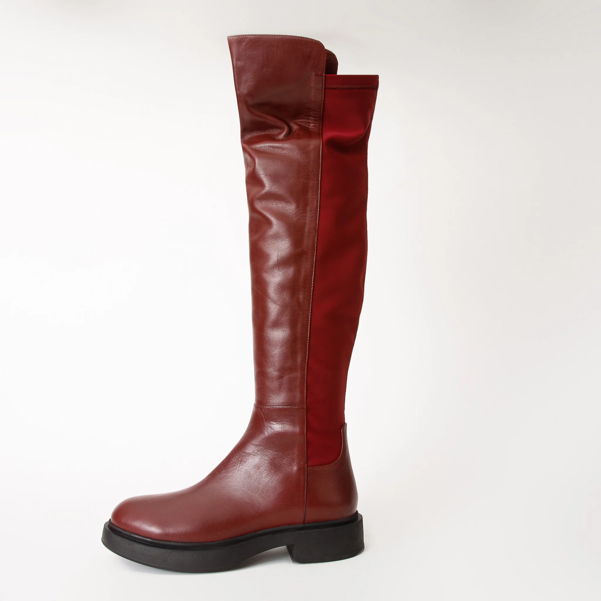 The Harmony Belle Burgundy Leather Knee High Women Boot - Image 4