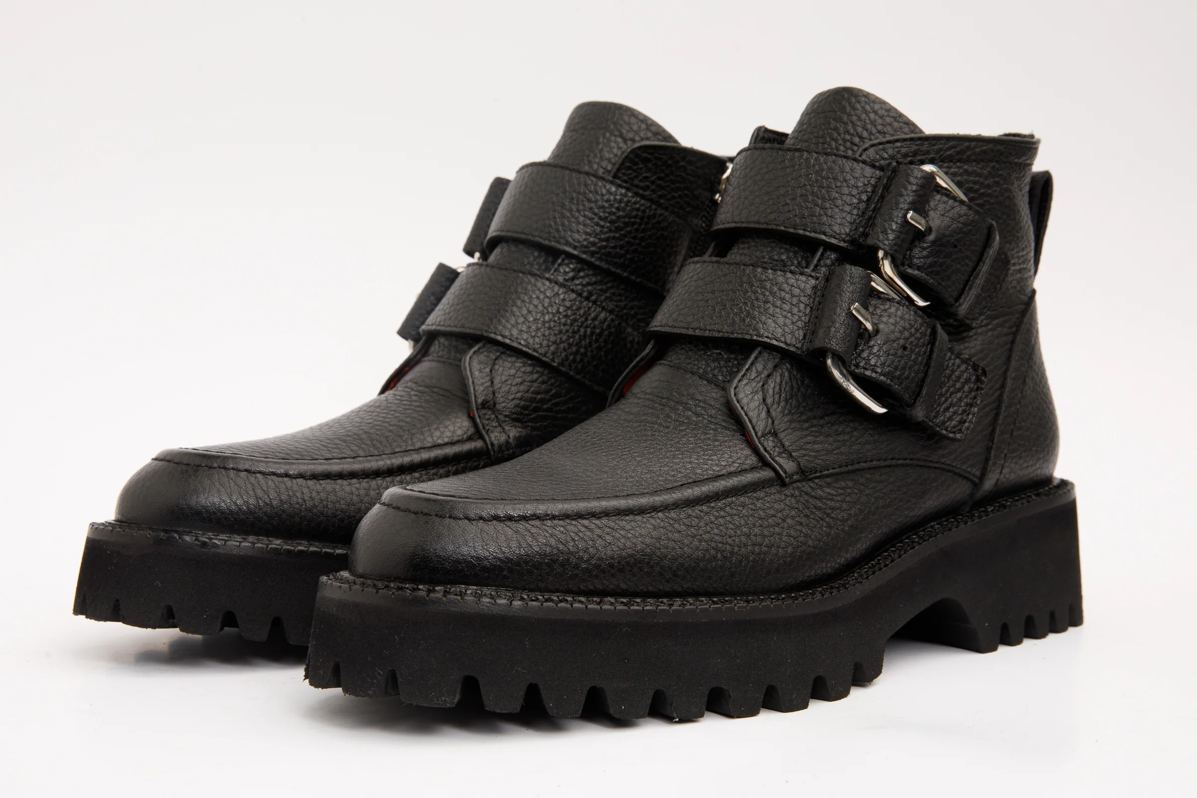 The Harry Black Leather Double Monk Ankle Women Boot Final Sale! - Image 2