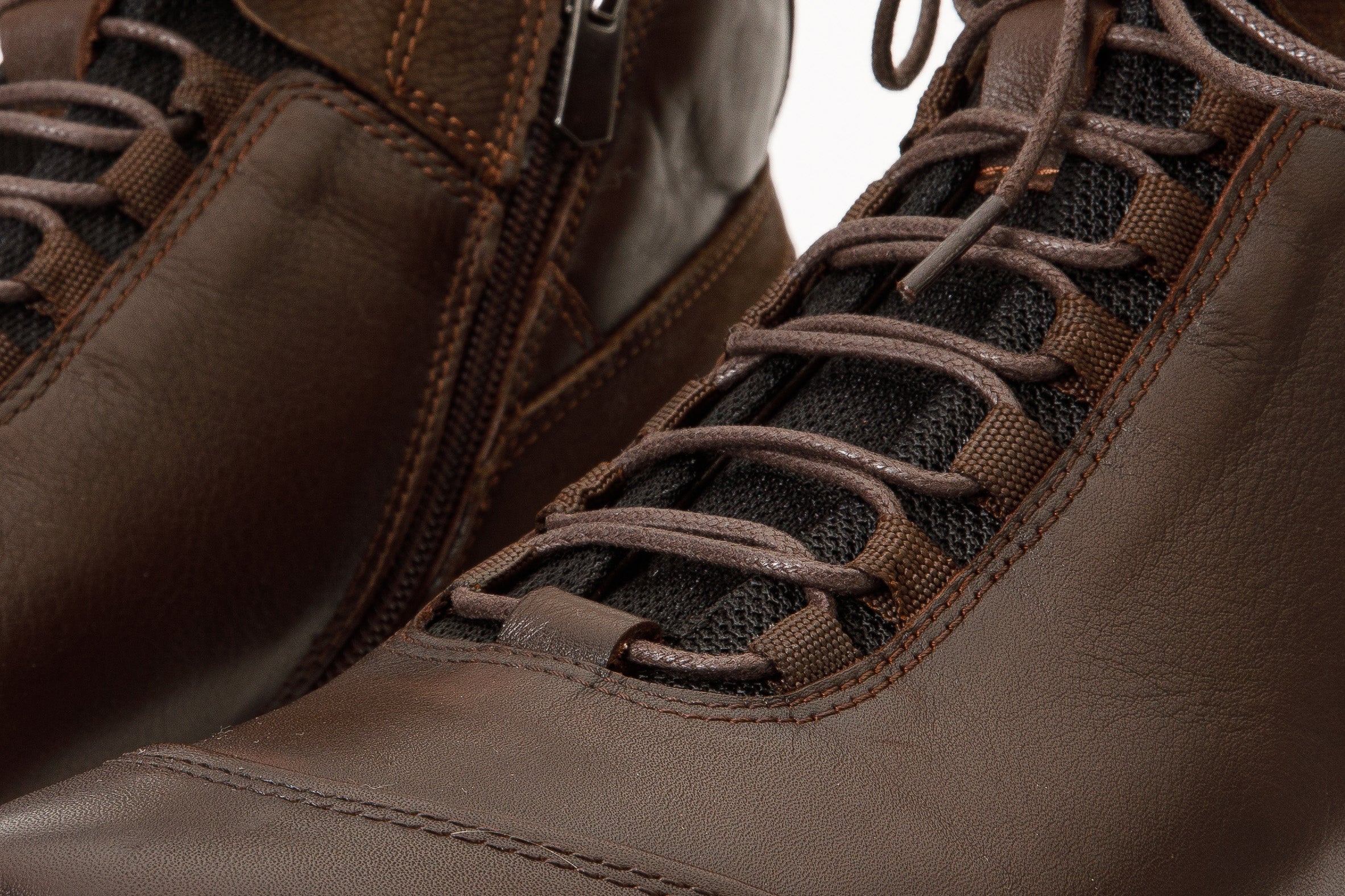 The Houston Leather Brown Lace-Up Casual Men Boot with a Zipper - Image 5