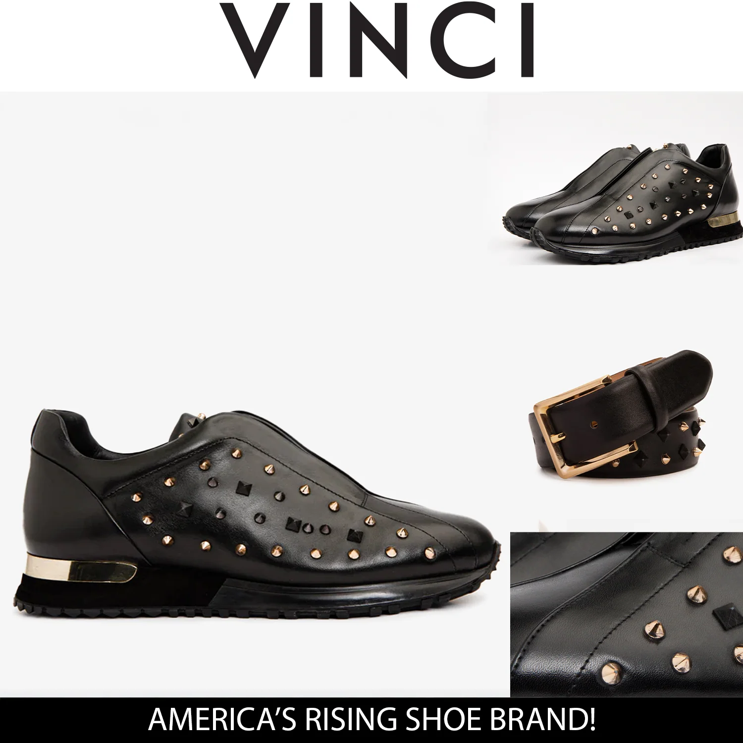 The Infanta Black Spike Leather Men Sneaker Limited Edition - Image 5