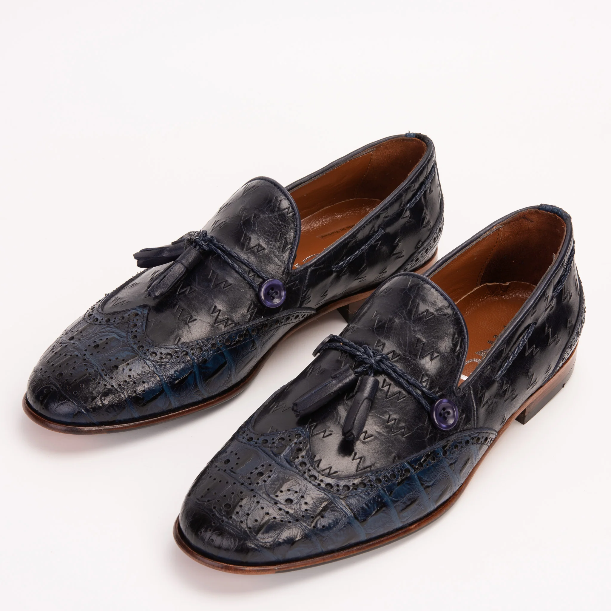 The Istanbul Navy Blue Leather Tassel Loafer Men Shoe - Image 5