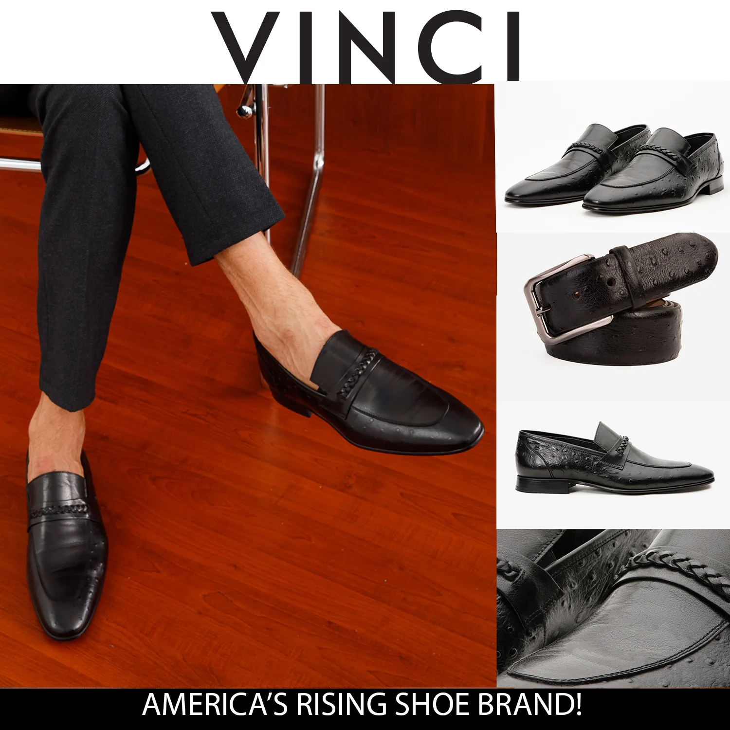 The Johannesburg Black Leather Dress Loafer Men Shoe - Image 2