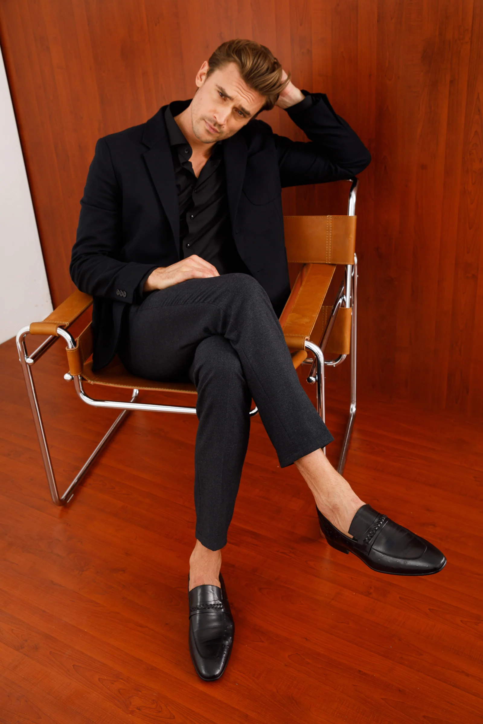 The Johannesburg Black Leather Dress Loafer Men Shoe - Image 7