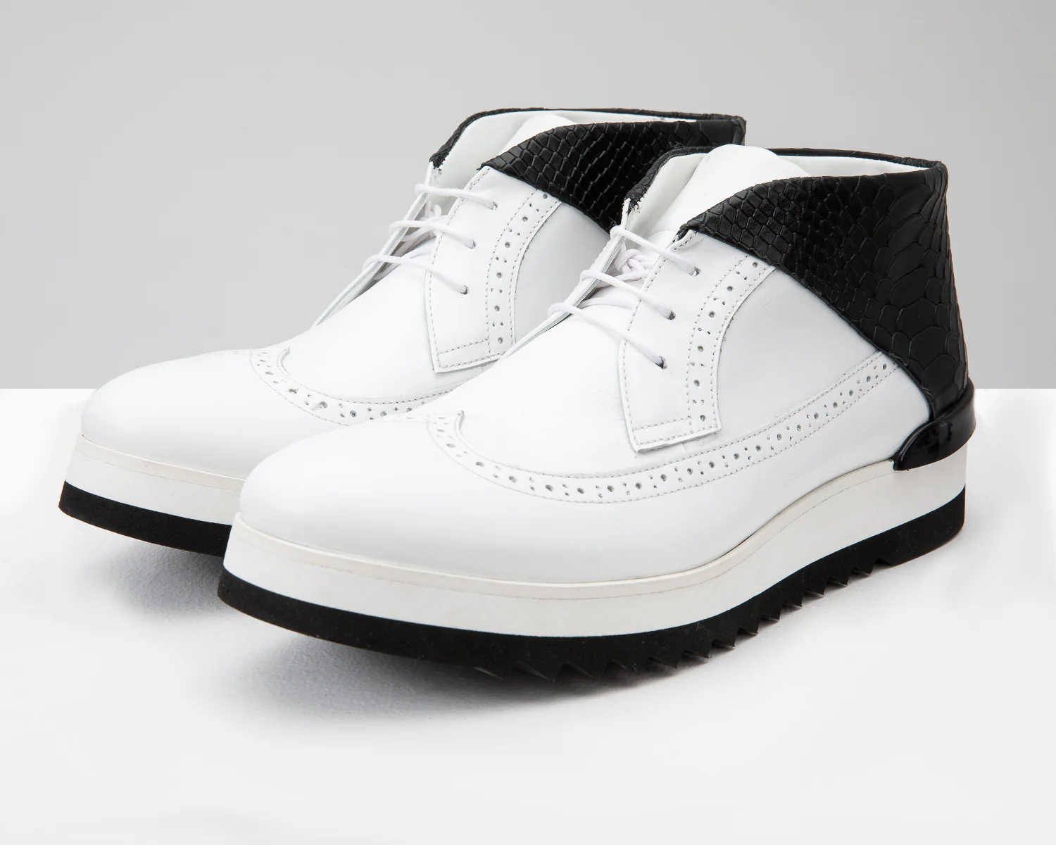 The Kagan White Wingtip Chukka Men Sneaker Boot - Image 2