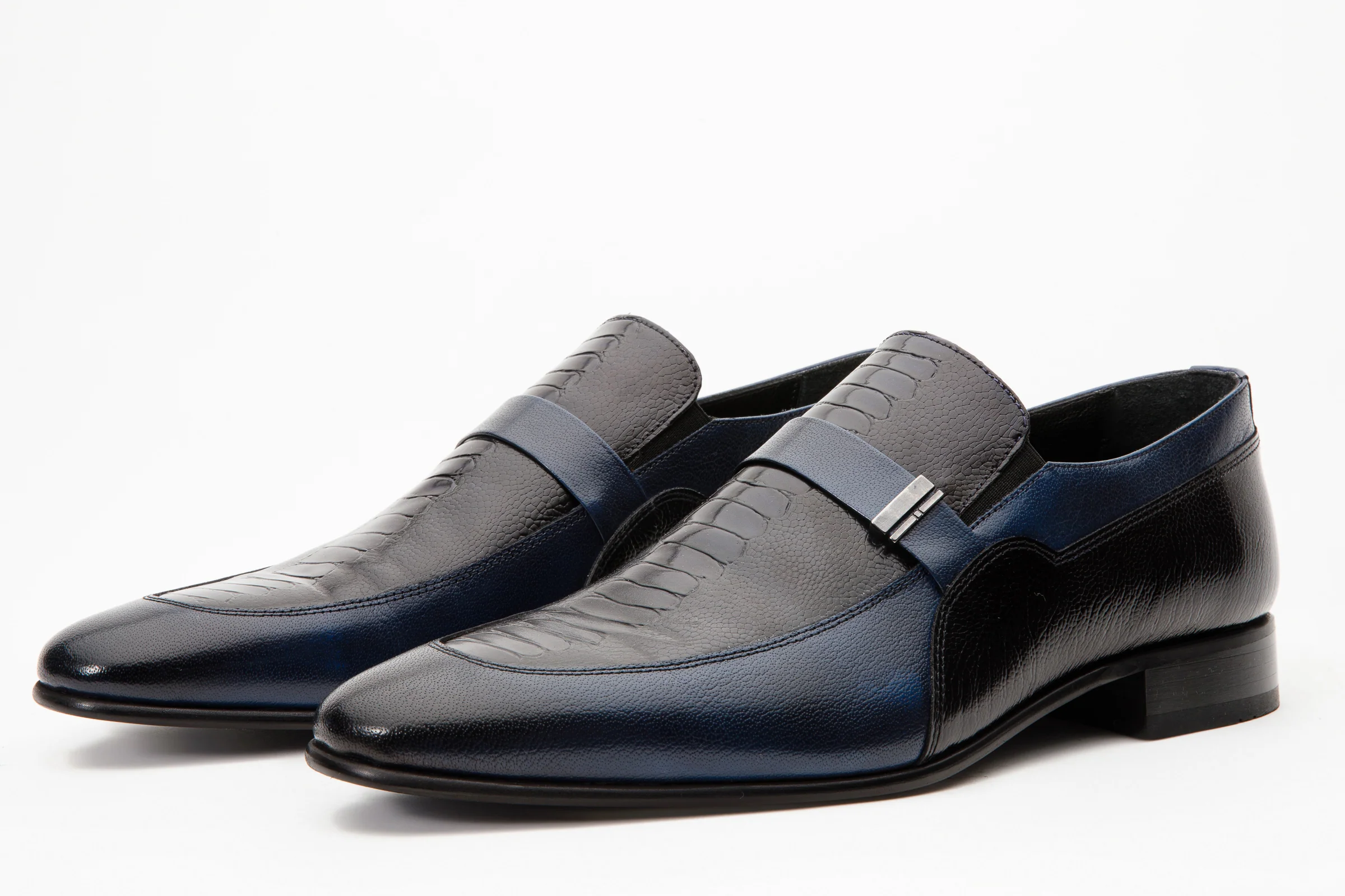 The Kazablanka Navy Leather Bit Loafer Men Shoe - Image 2