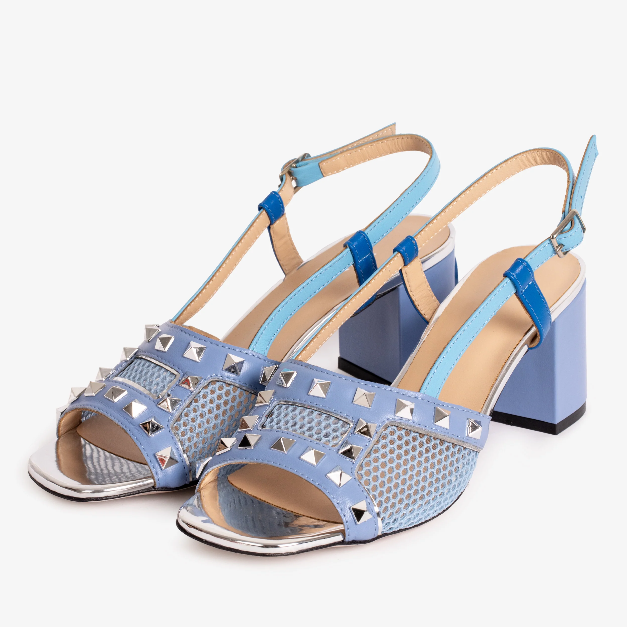 The Linea Blue Leather Women Slingback Sandal - Image 3