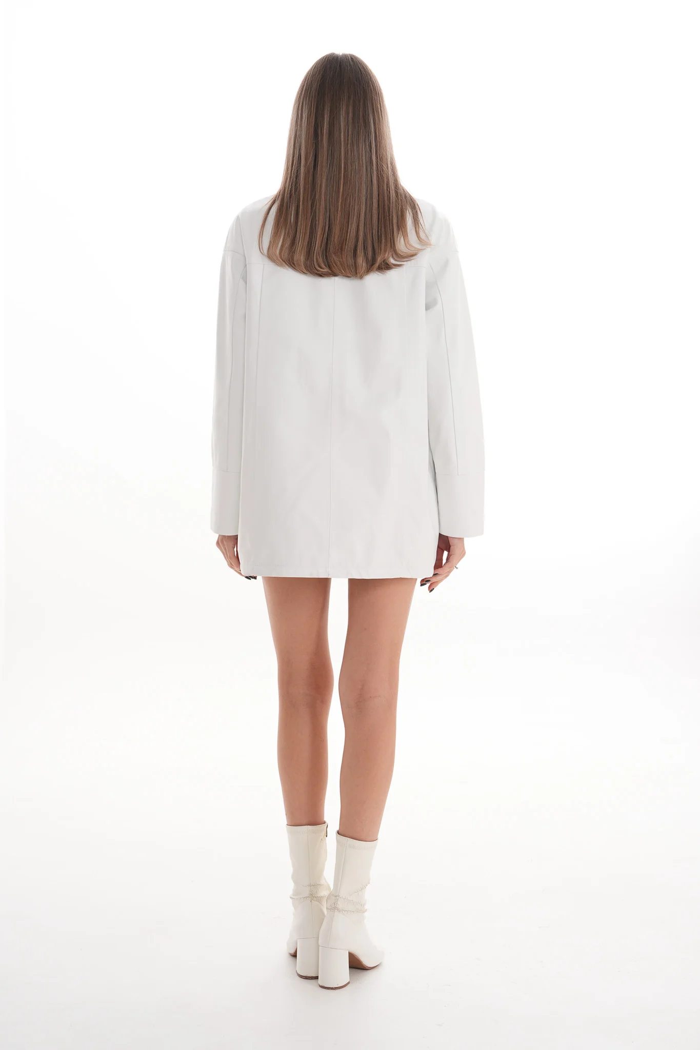 The Liora White Leather Women Jacket - Image 6