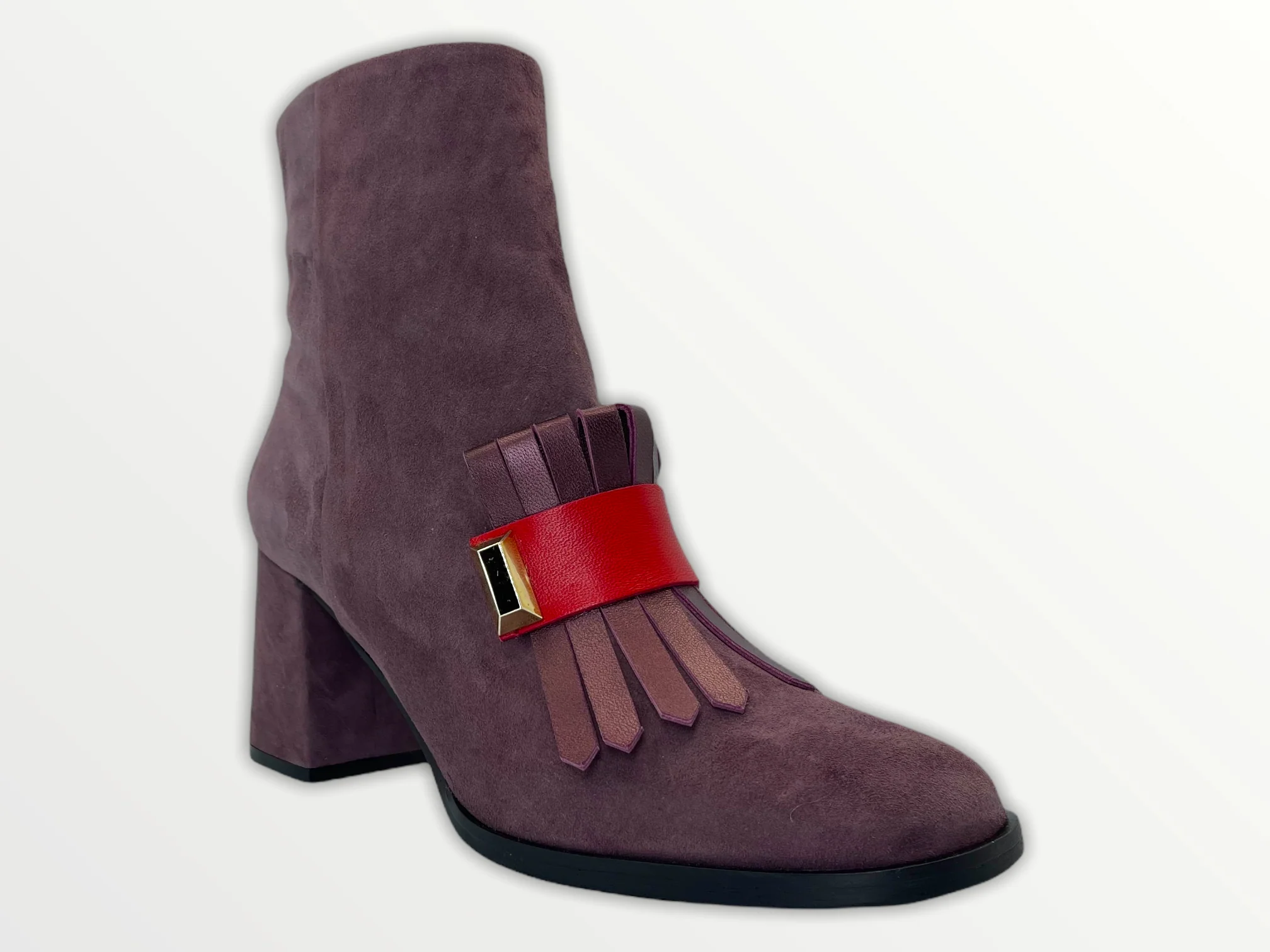 The Luksor Rose Suede Leather Block Heel Women Boot - Image 6