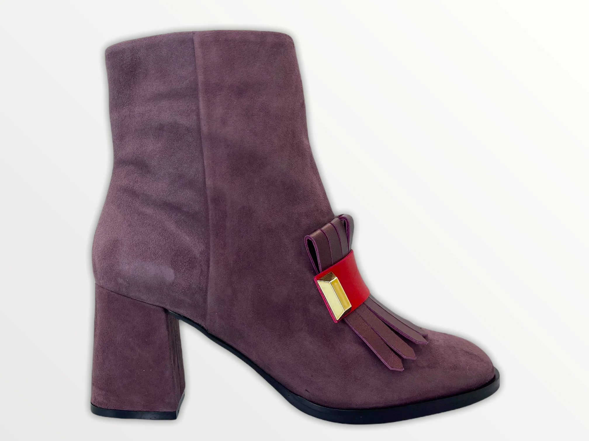 The Luksor Rose Suede Leather Block Heel Women Boot - Image 7
