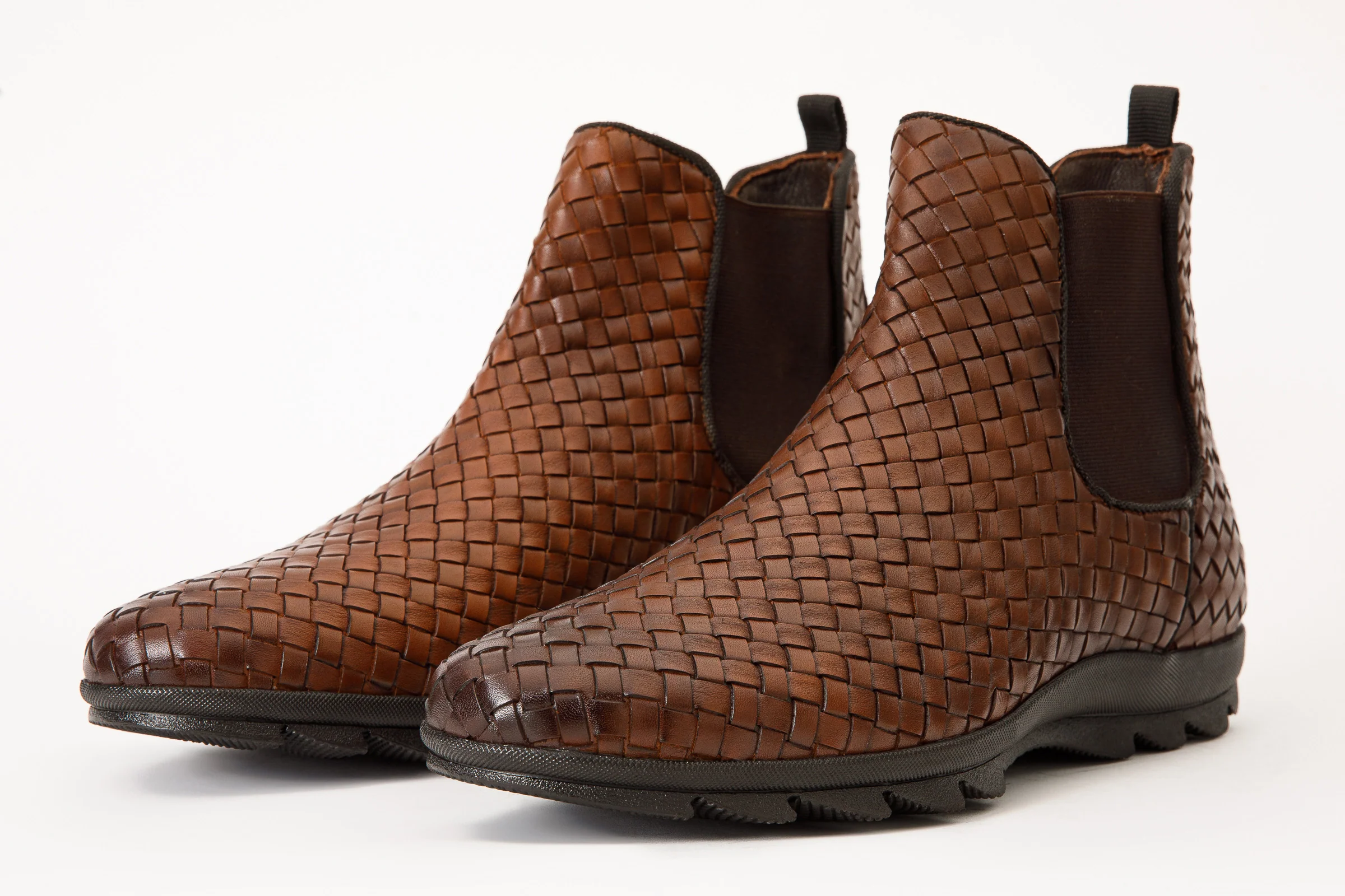 The Luxpre Tan Leather Handwoven Casual Chelsea Men Boot Final Sale! - Image 3