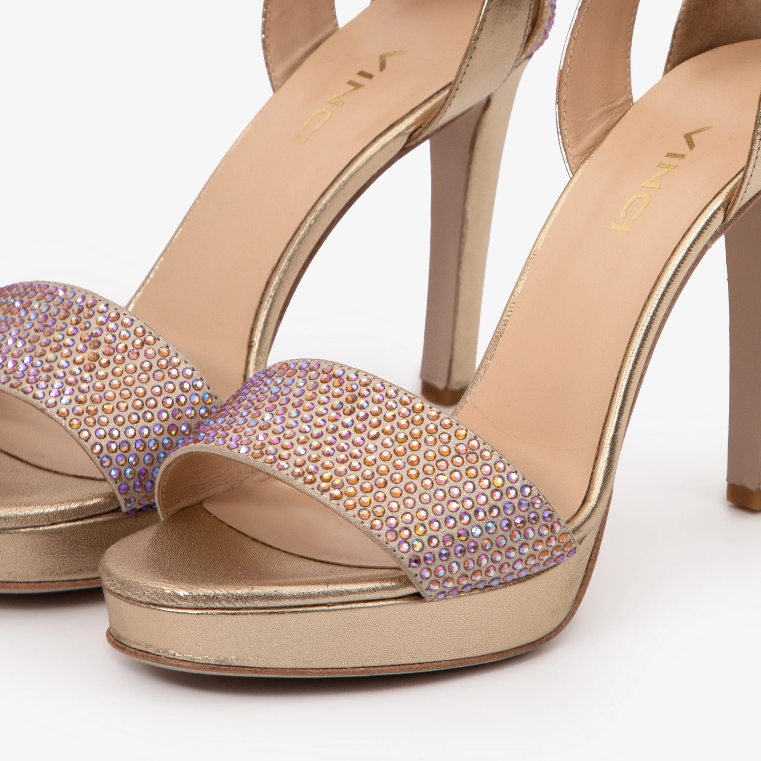 The Mars Platform Heel Gold Leather Women's Sandal - Image 6