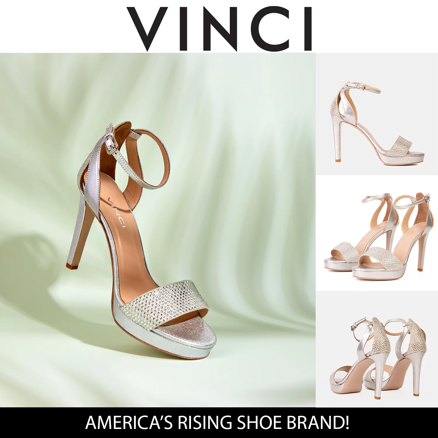 The Mars Platform Heel Silver Leather Women's Sandal