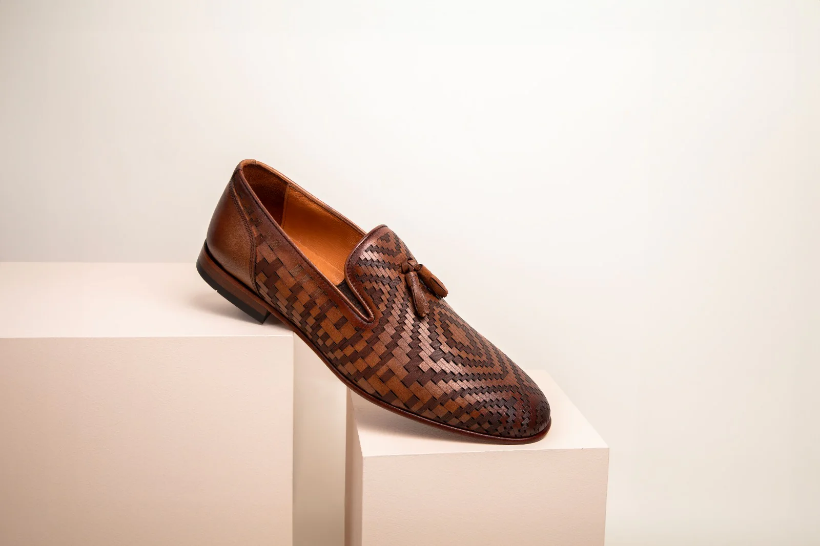 The Meram Brown Leather Tassel Slip-On Loafer Men Shoe - Image 7