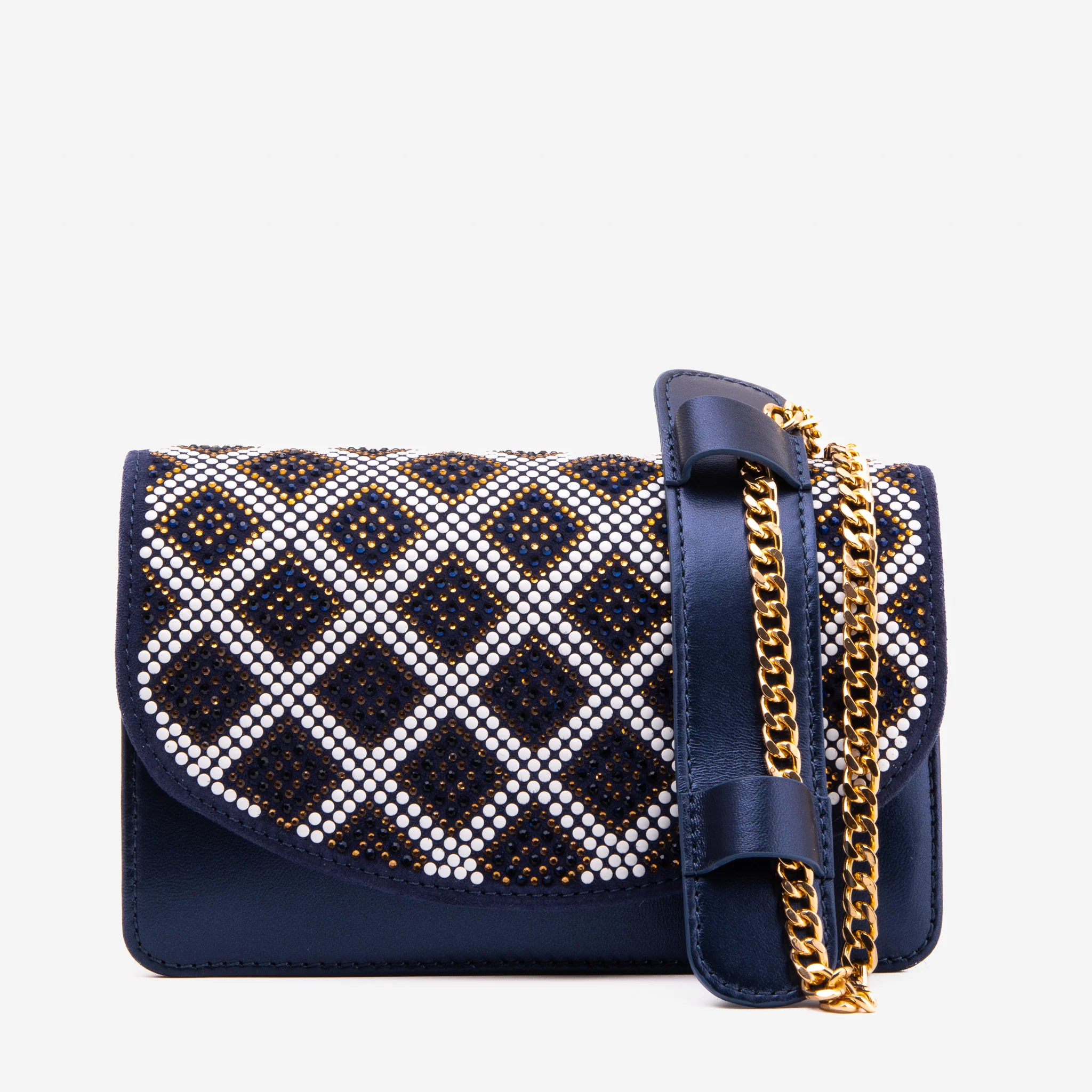 The Nampula Navy Blue Glitter Leather Handbag - Image 2