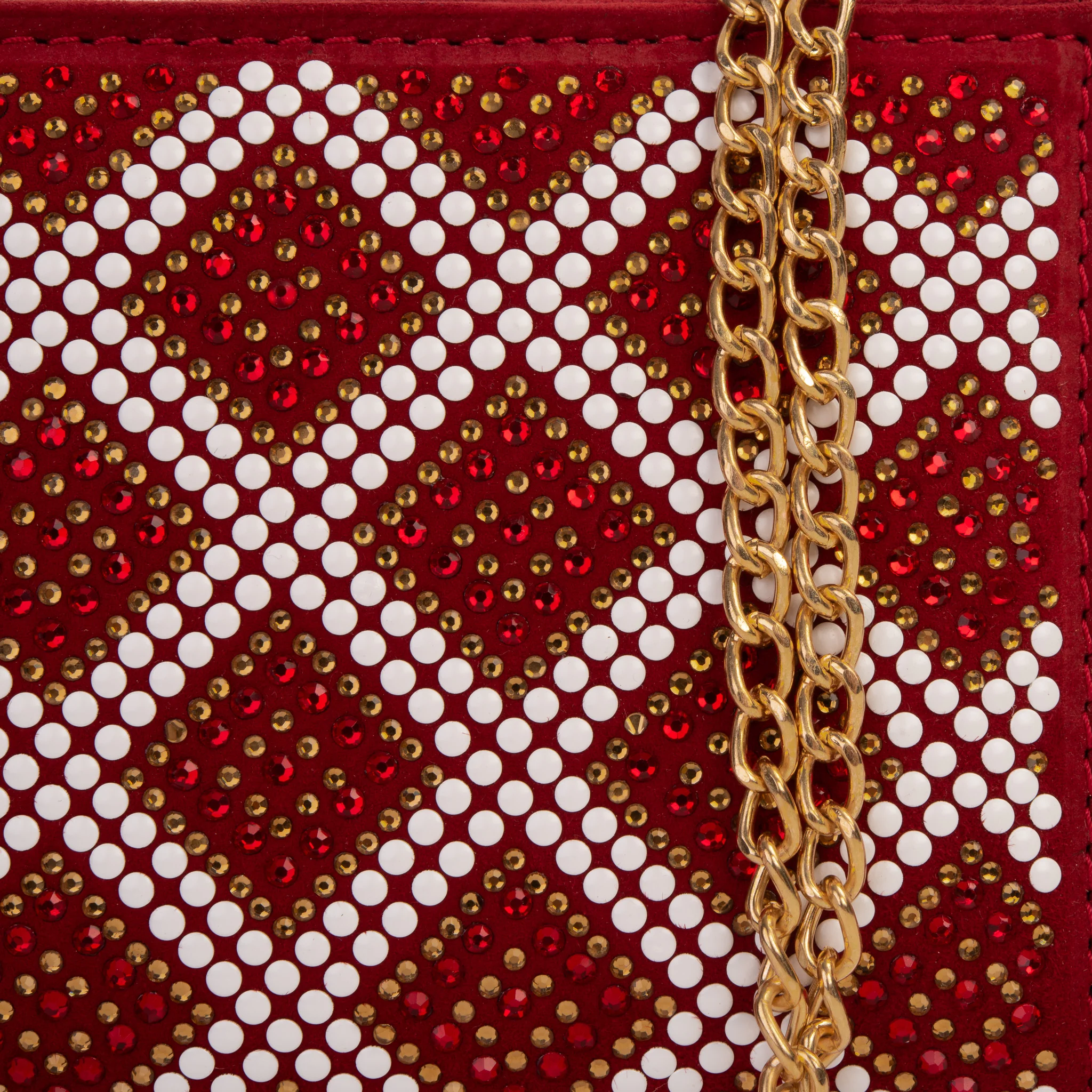 The Nampula Red Glitter Suede Leather Small Clutch - Image 5