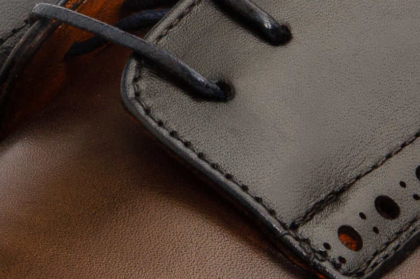 The Neiva Navy/Brown Wingtip Semi Brogue Derby Men Shoe - Image 3