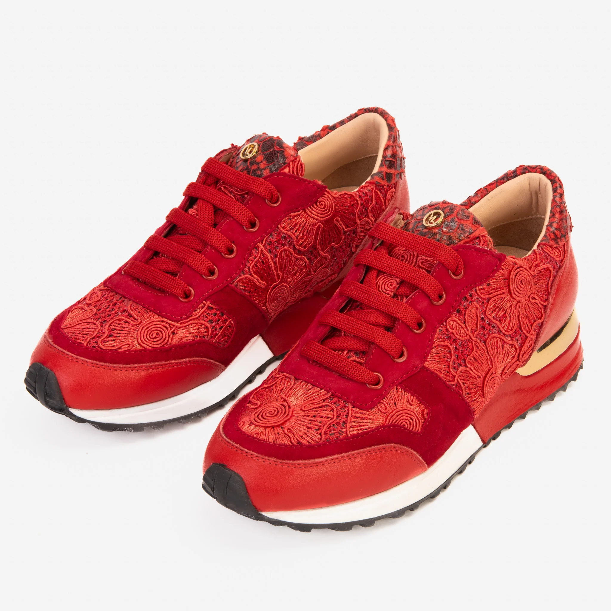 The Noir Red Leather Women Sneaker - Image 4