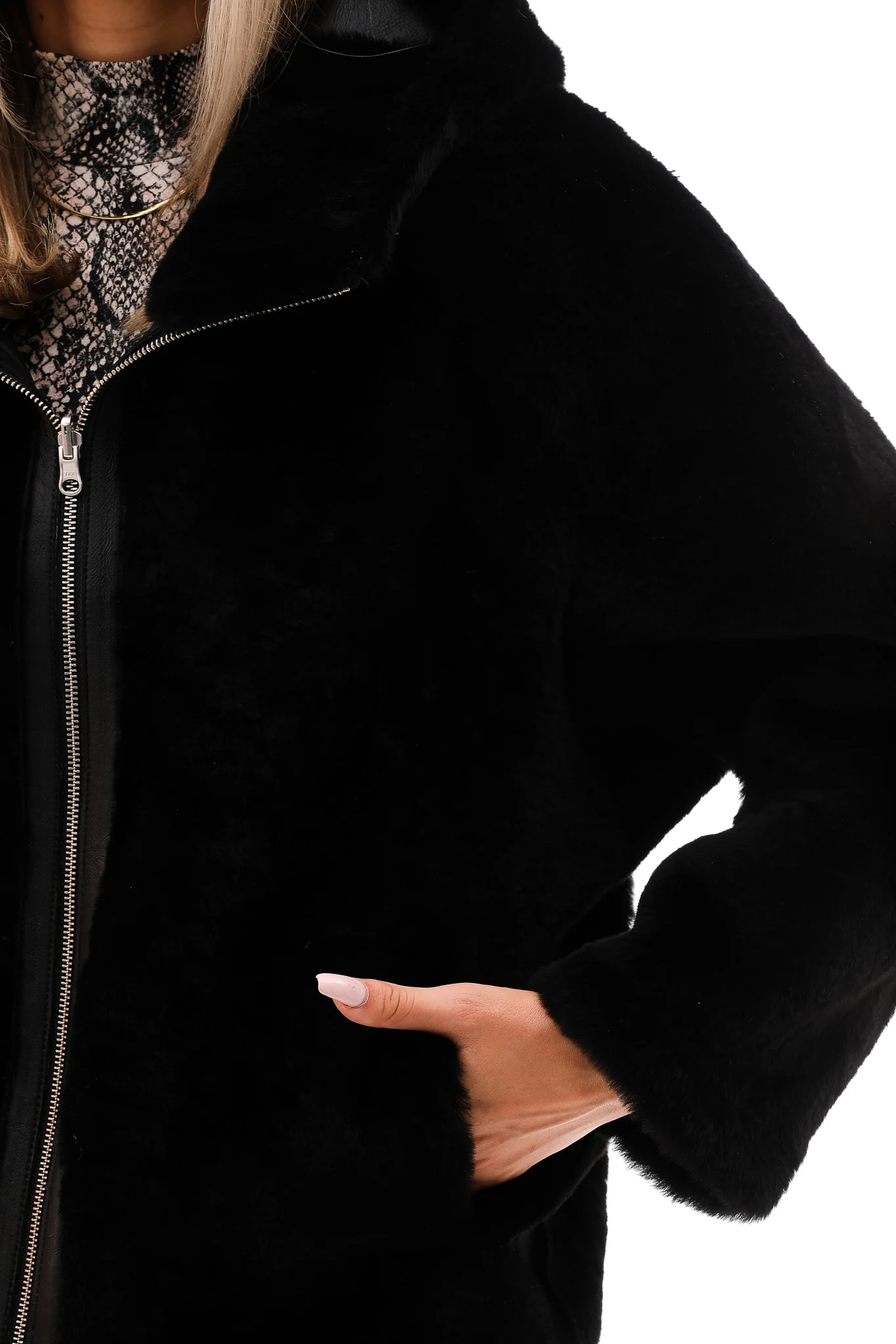 The Noxara Reversible Black Women Leather Jacket - Image 11
