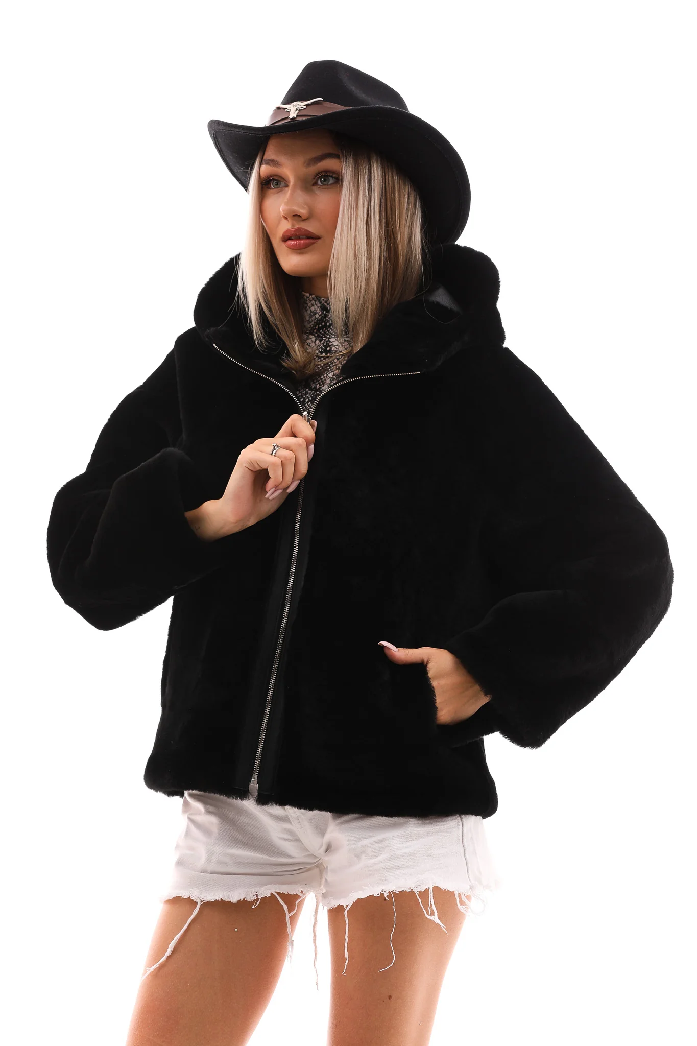The Noxara Reversible Black Women Leather Jacket - Image 8