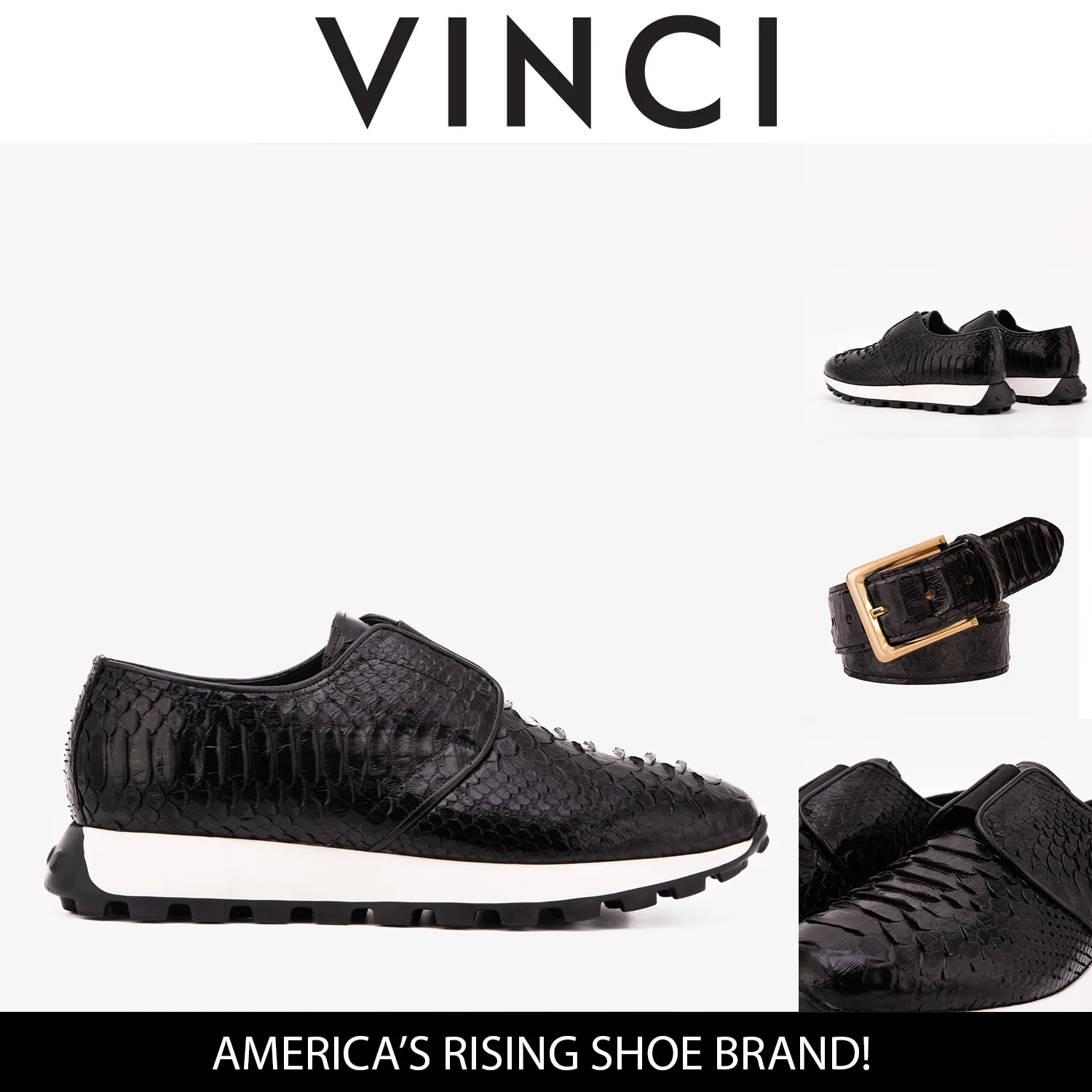 The Obsidian Black Python Leather Men Sneaker - Image 7